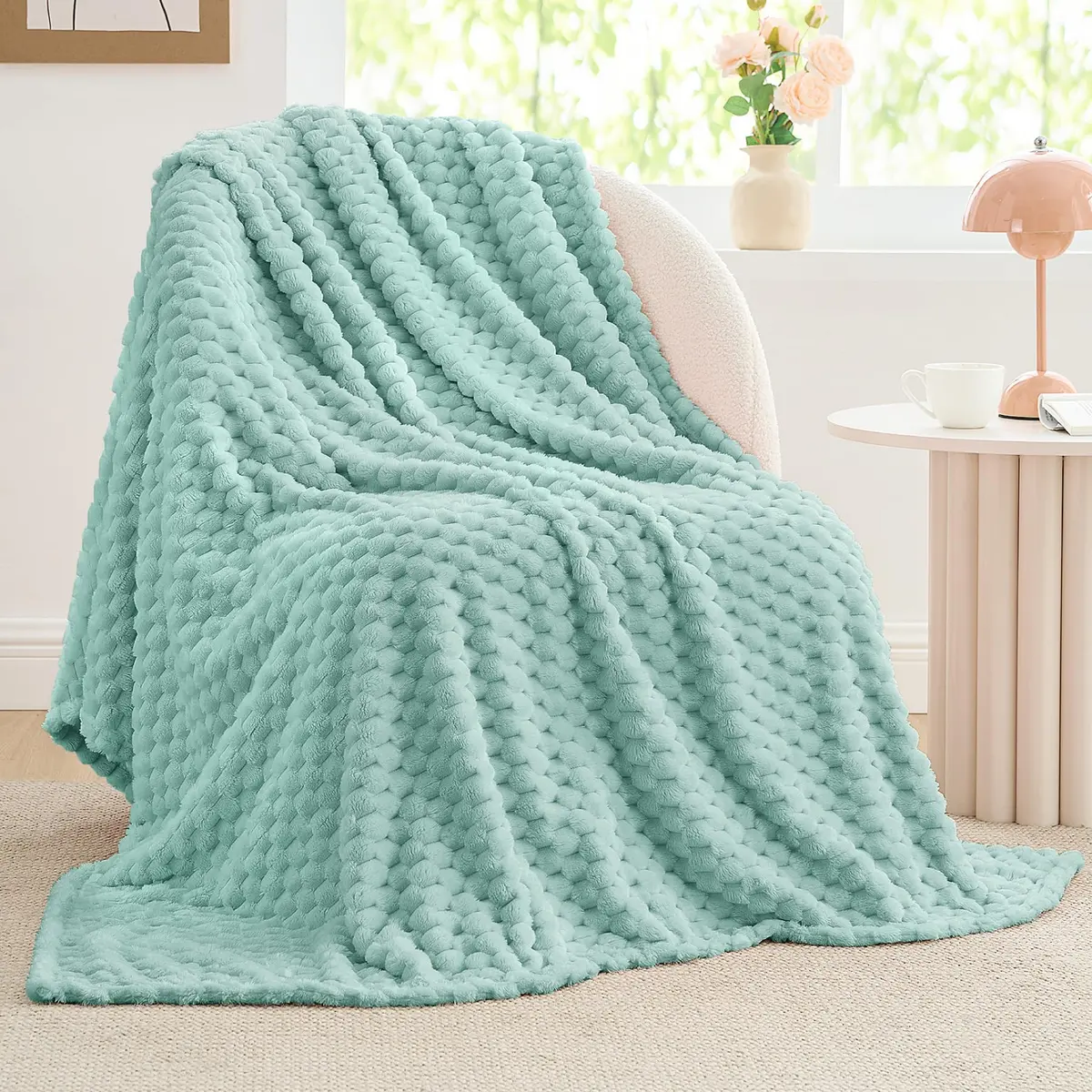 BEDELITE Haze Blue Twin Blanket for Couch, 60x80 Inches | Soft Cozy All-Season Fleece Throw - main product image