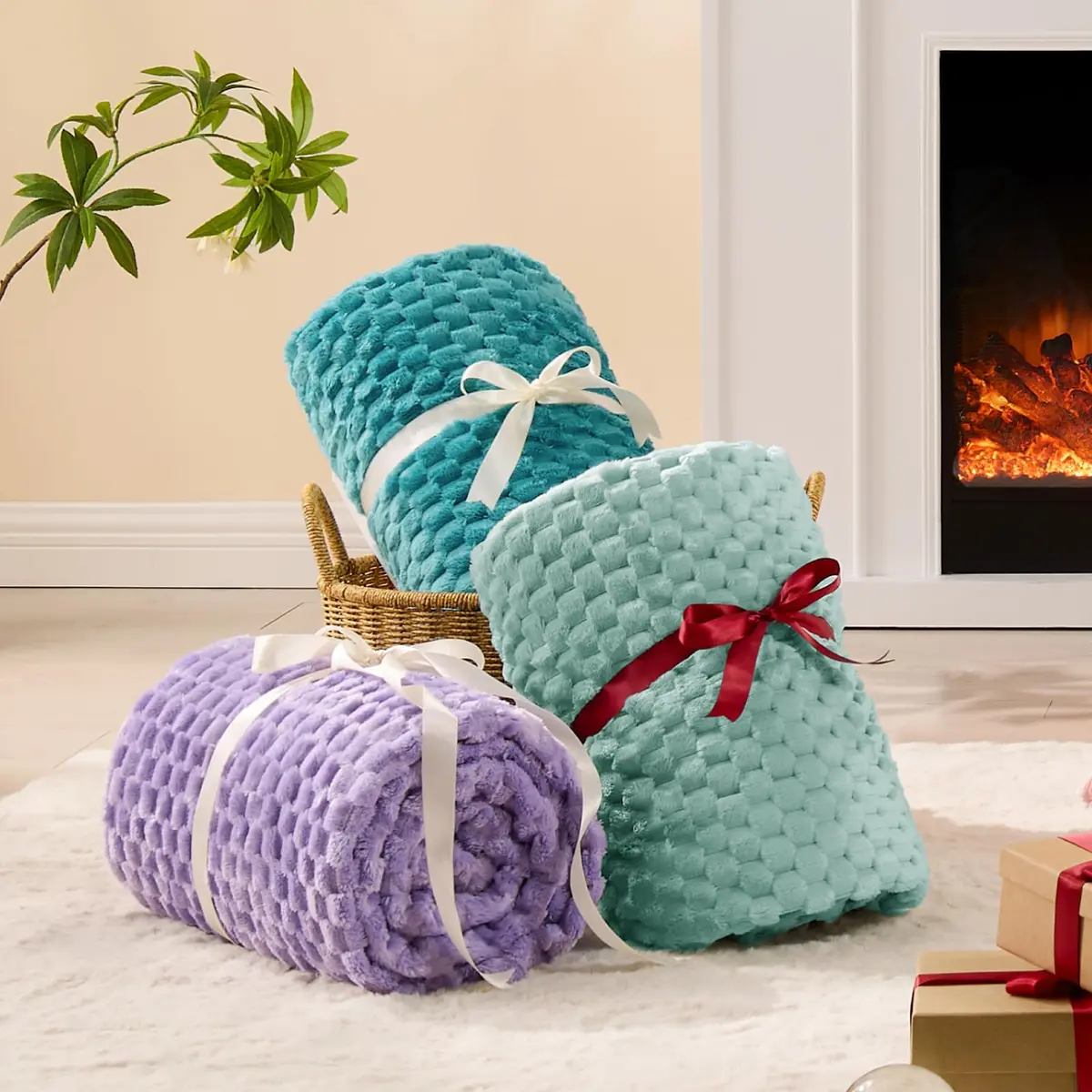 BEDELITE Haze Blue Twin Blanket for Couch, 60x80 Inches | Soft Cozy All-Season Fleece Throw - view 5