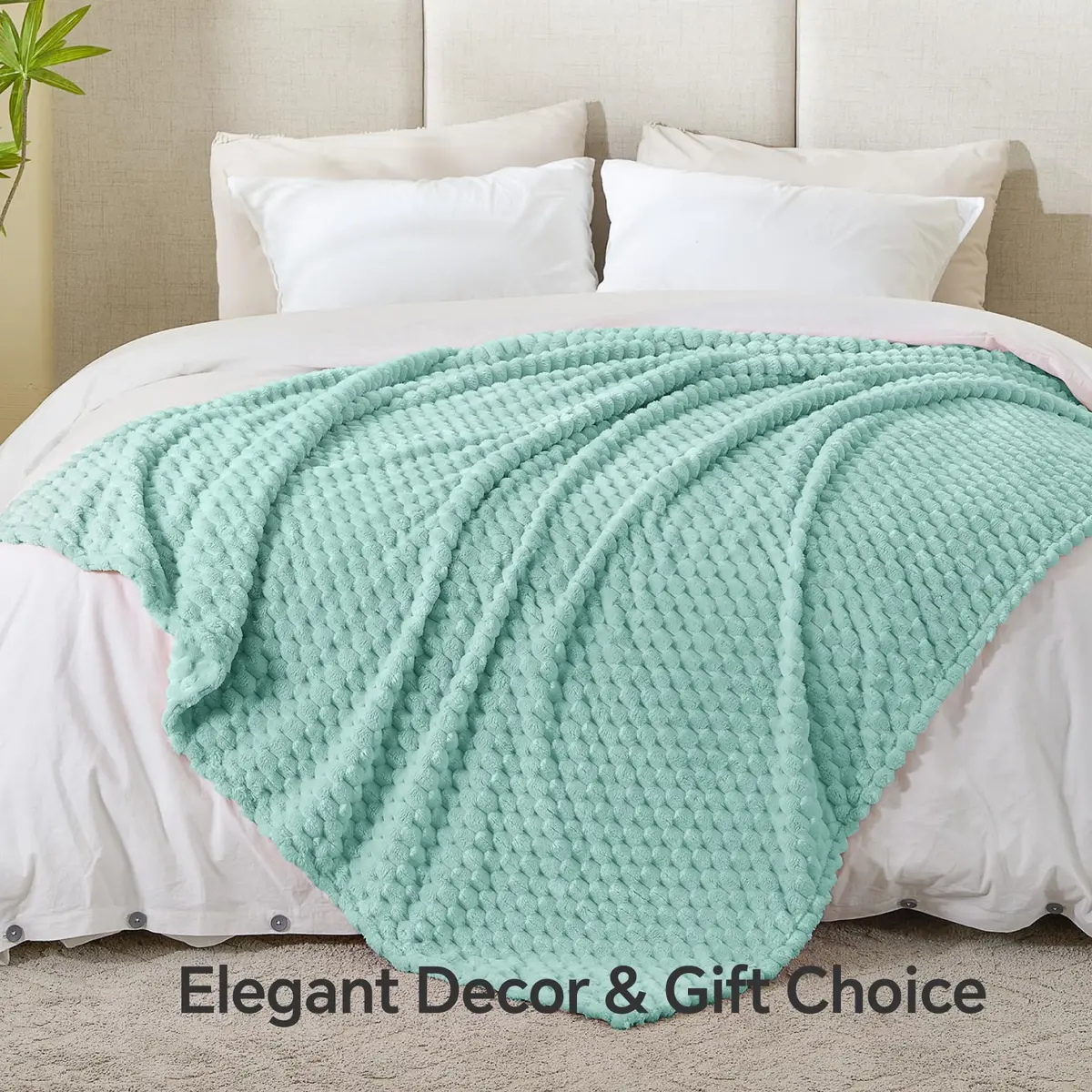 BEDELITE Haze Blue Twin Blanket for Couch, 60x80 Inches | Soft Cozy All-Season Fleece Throw - view 7