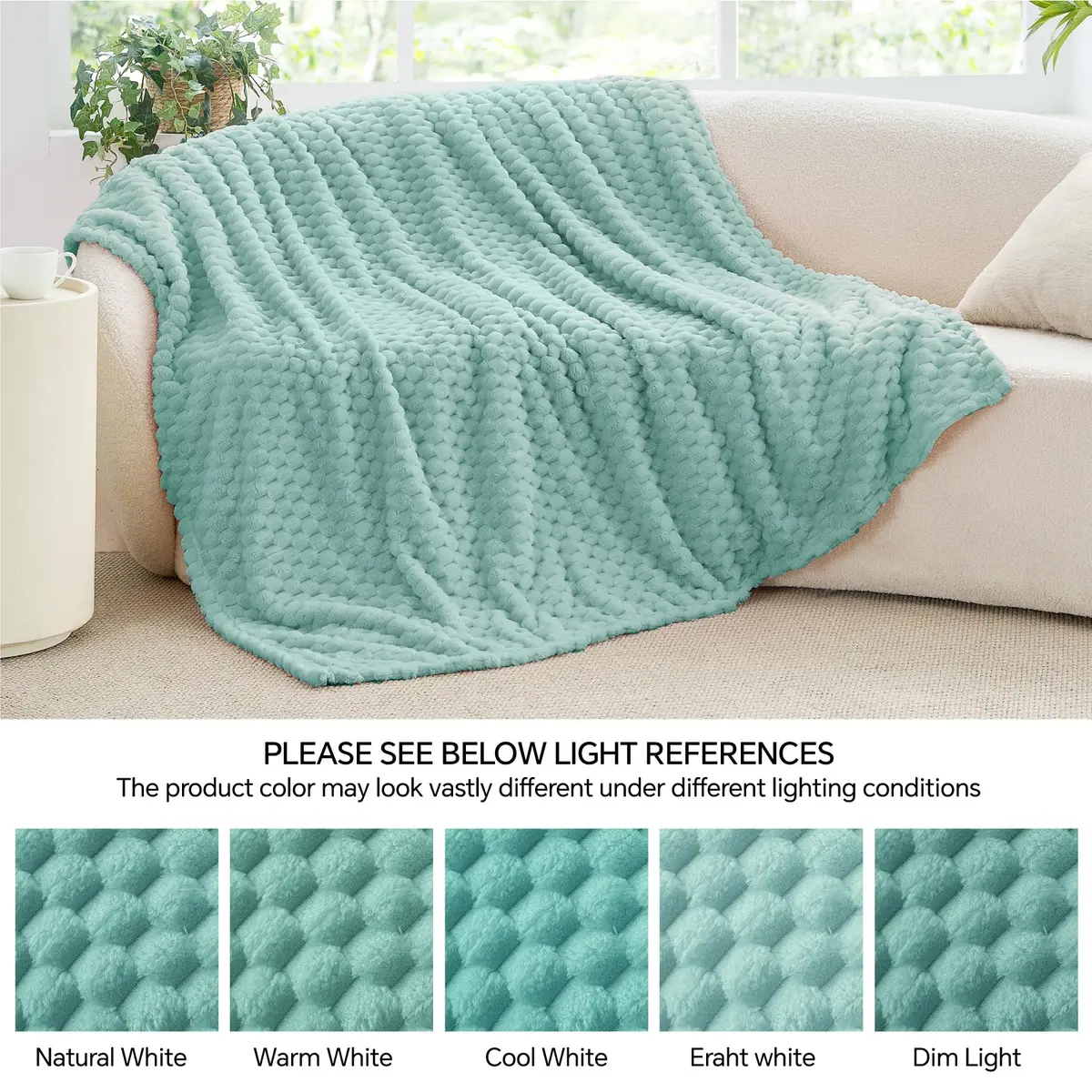 BEDELITE Haze Blue Twin Blanket for Couch, 60x80 Inches | Soft Cozy All-Season Fleece Throw - view 8
