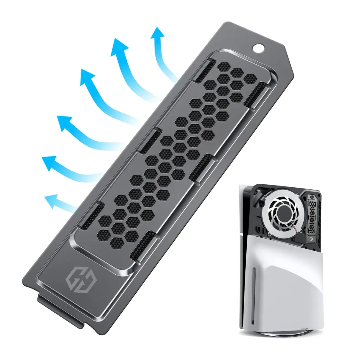GRAUGEAR Black Metal Heat Dissipation Cover for PS5 M.2 SSD Expansion Slot - main product image
