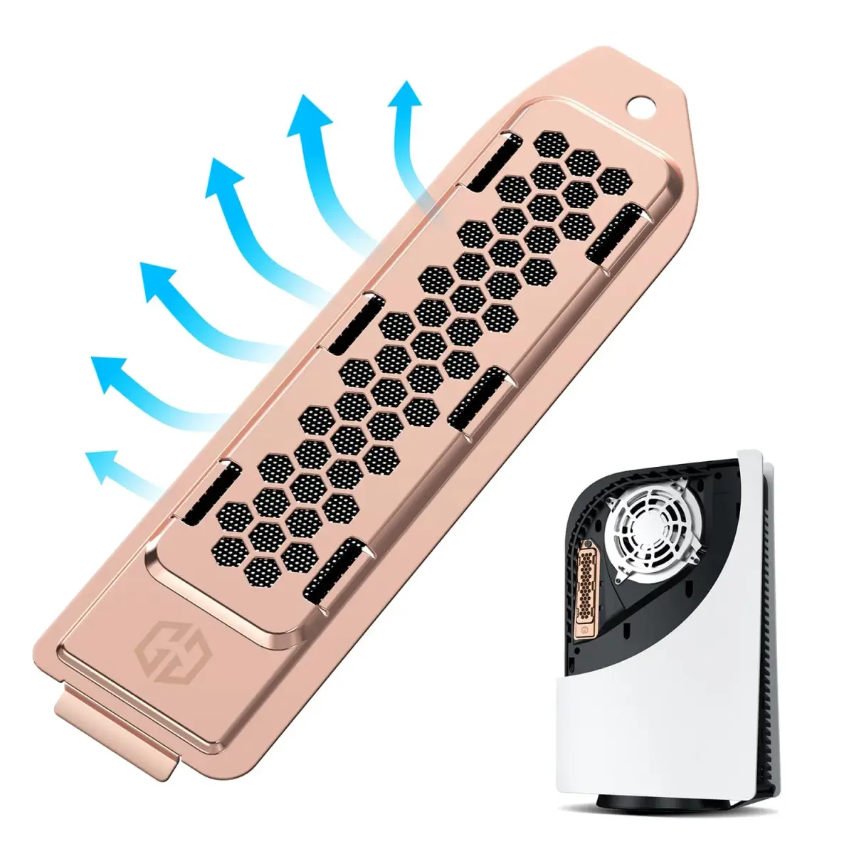 GRAUGEAR Metal Heat Dissipation Cover for PS5 M.2 SSD Expansion Slot | Bronze, Breathable Cellular Hole Design - main product image