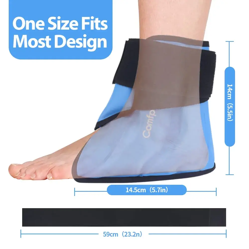 Comfpack 2 Pack Ankle Ice Pack Wrap with Elastic Strap | Targeted Pain Relief for Swelling, Plantar Fasciitis, Sprains - view 6