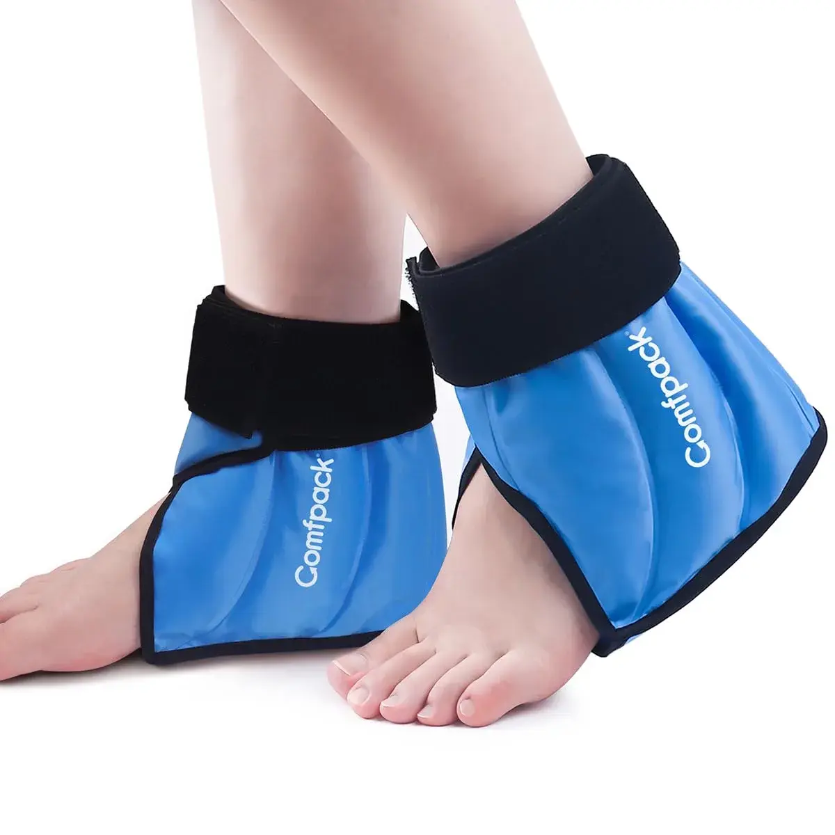 Comfpack 2 Pack Ankle Ice Pack Wrap with Elastic Strap | Targeted Pain Relief for Swelling, Plantar Fasciitis, Sprains - main product image