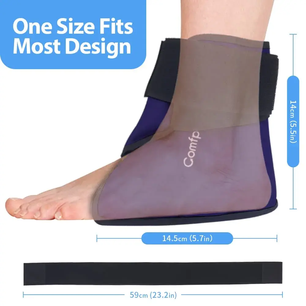 Comfpack Ankle Ice Pack Wrap Heel Ice Pack for Pain Relief, Hot Cold Therapy Cold Pack for Plantar Fasciitis, Achilles Tendonitis, Ankle Sprain, Foot Pain, 2Packs - view 5