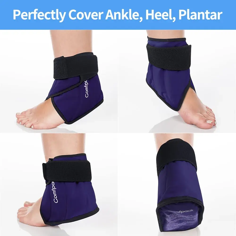 Comfpack Ankle Ice Pack Wrap Heel Ice Pack for Pain Relief, Hot Cold Therapy Cold Pack for Plantar Fasciitis, Achilles Tendonitis, Ankle Sprain, Foot Pain, 2Packs - view 2