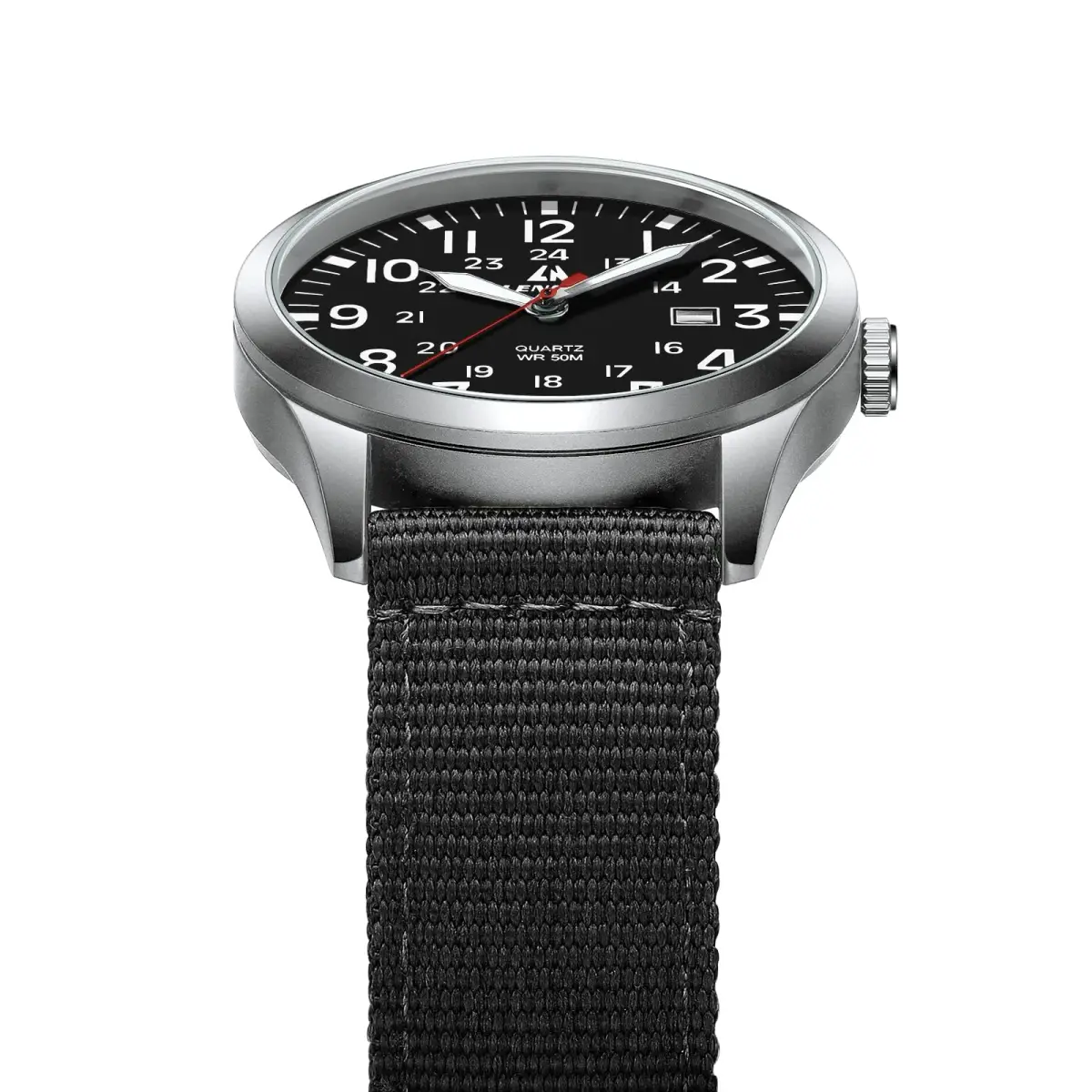 LN LENQIN Men's Military Sport Analog Quartz Watch with Date & Luminous Dial | 42mm Stainless Steel Case, 22mm Nylon Strap - view 7