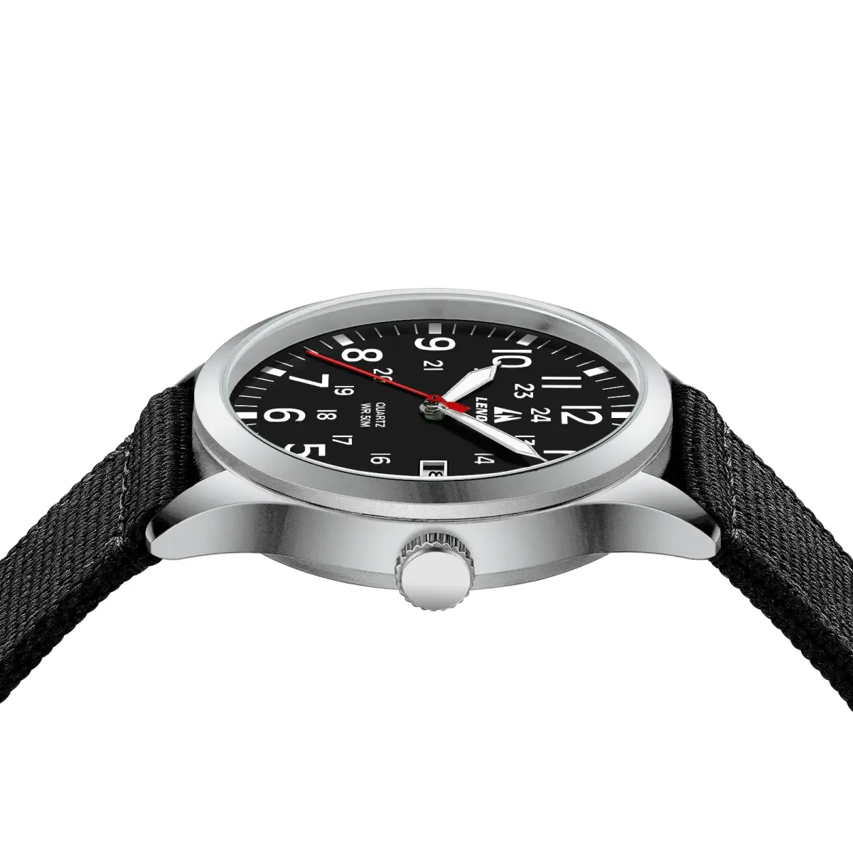 LN LENQIN Men's Military Sport Analog Quartz Watch with Date & Luminous Dial | 42mm Stainless Steel Case, 22mm Nylon Strap - view 8