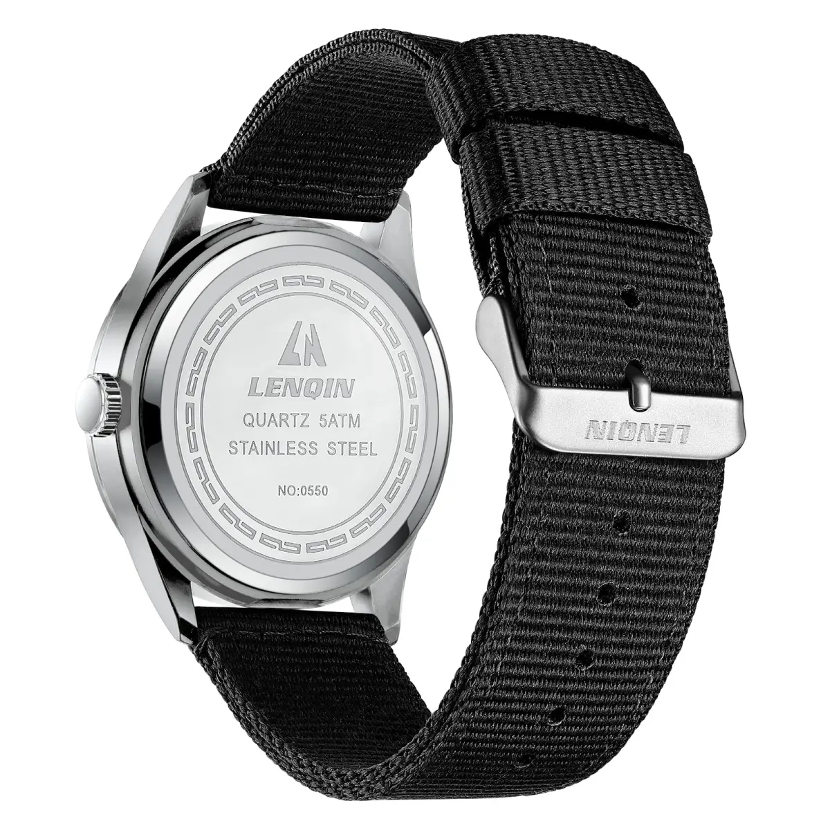LN LENQIN Men's Military Sport Analog Quartz Watch with Date & Luminous Dial | 42mm Stainless Steel Case, 22mm Nylon Strap - view 2