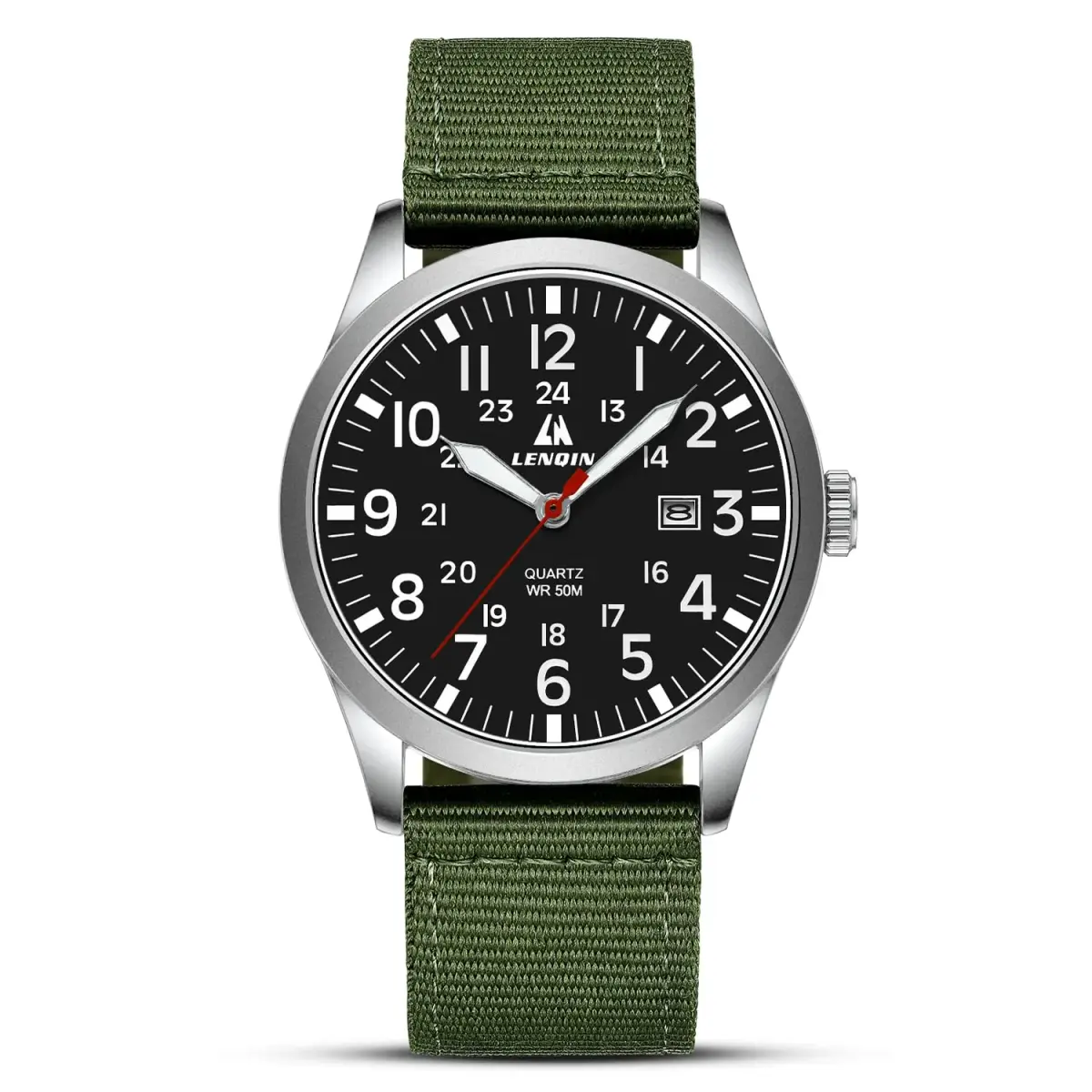 LN LENQIN Men's Military Sport Analog Quartz Watch 42mm (1.65 inches) | Shock-Resistant with Luminous Dial - main product image