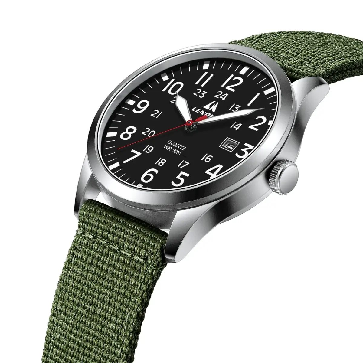 LN LENQIN Men's Military Sport Analog Quartz Watch 42mm (1.65 inches) | Shock-Resistant with Luminous Dial - view 3