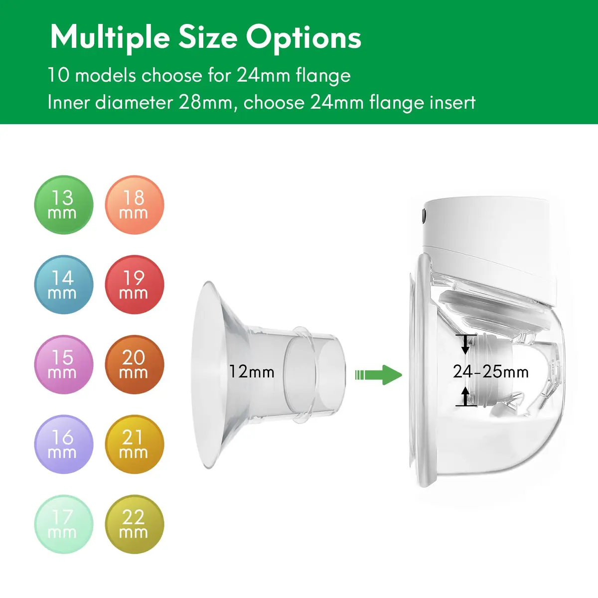 LOZAEVE 13mm Flange Inserts (8-Pack) | BPA-Free Silicone for Breast Pump Comfort & Efficiency - view 2