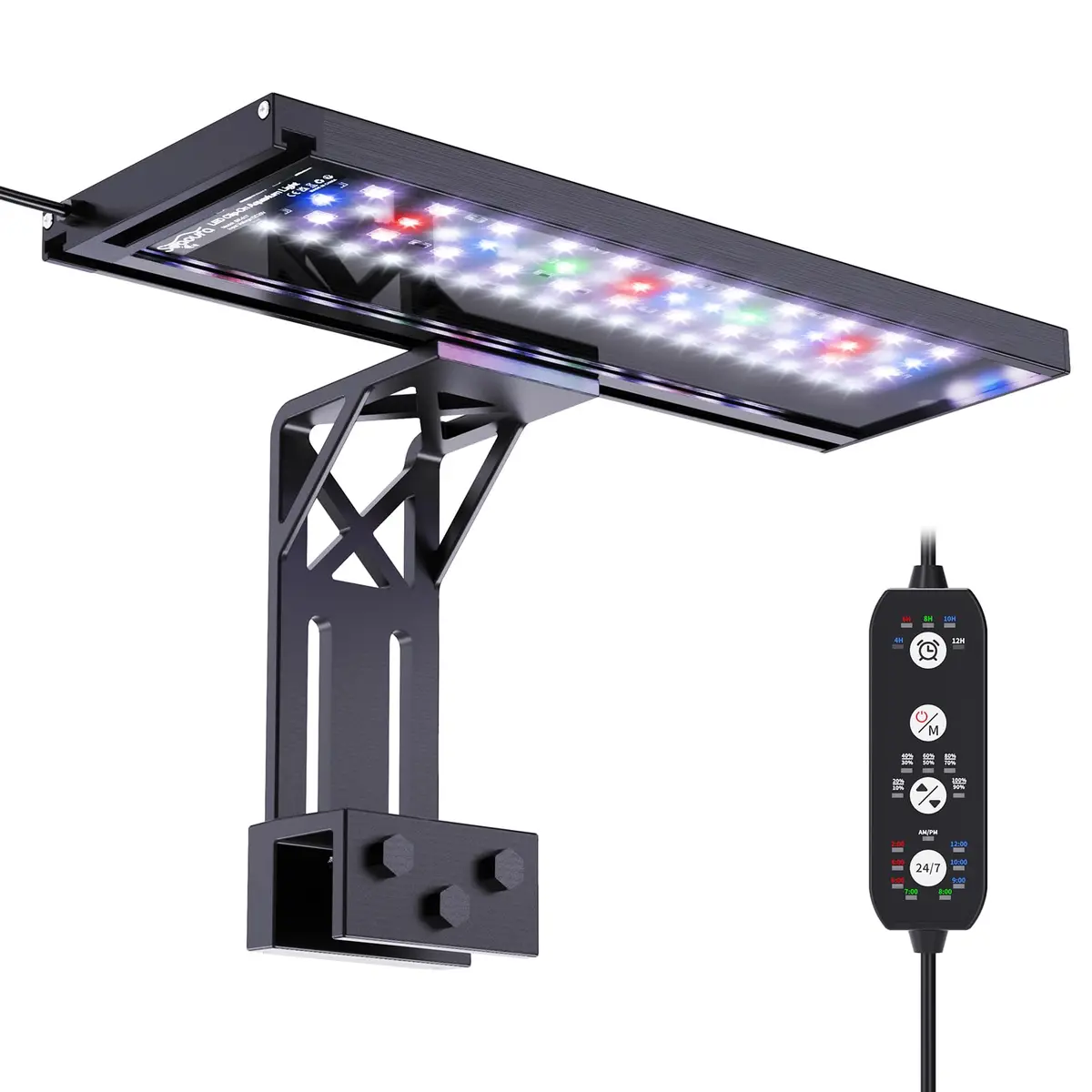 SEAOURA Clip On Aquarium Light for Plants 20W 6500K Full Spectrum RGB LED | 12-20 Inch Tanks - main product image