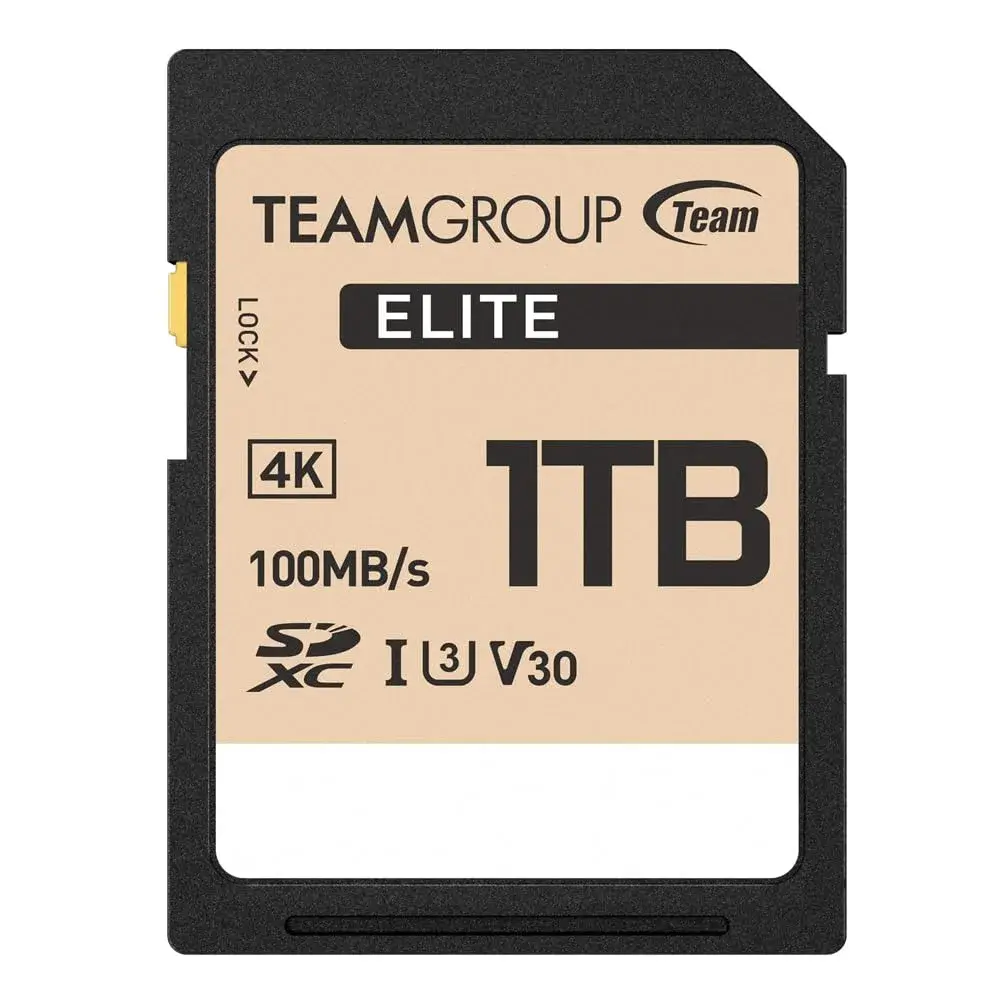 TEAMGROUP Elite 1TB SDXC UHS-I U3 V30 Memory Card | 100MB/s Read Speed for 4K UHD Recording - main product image