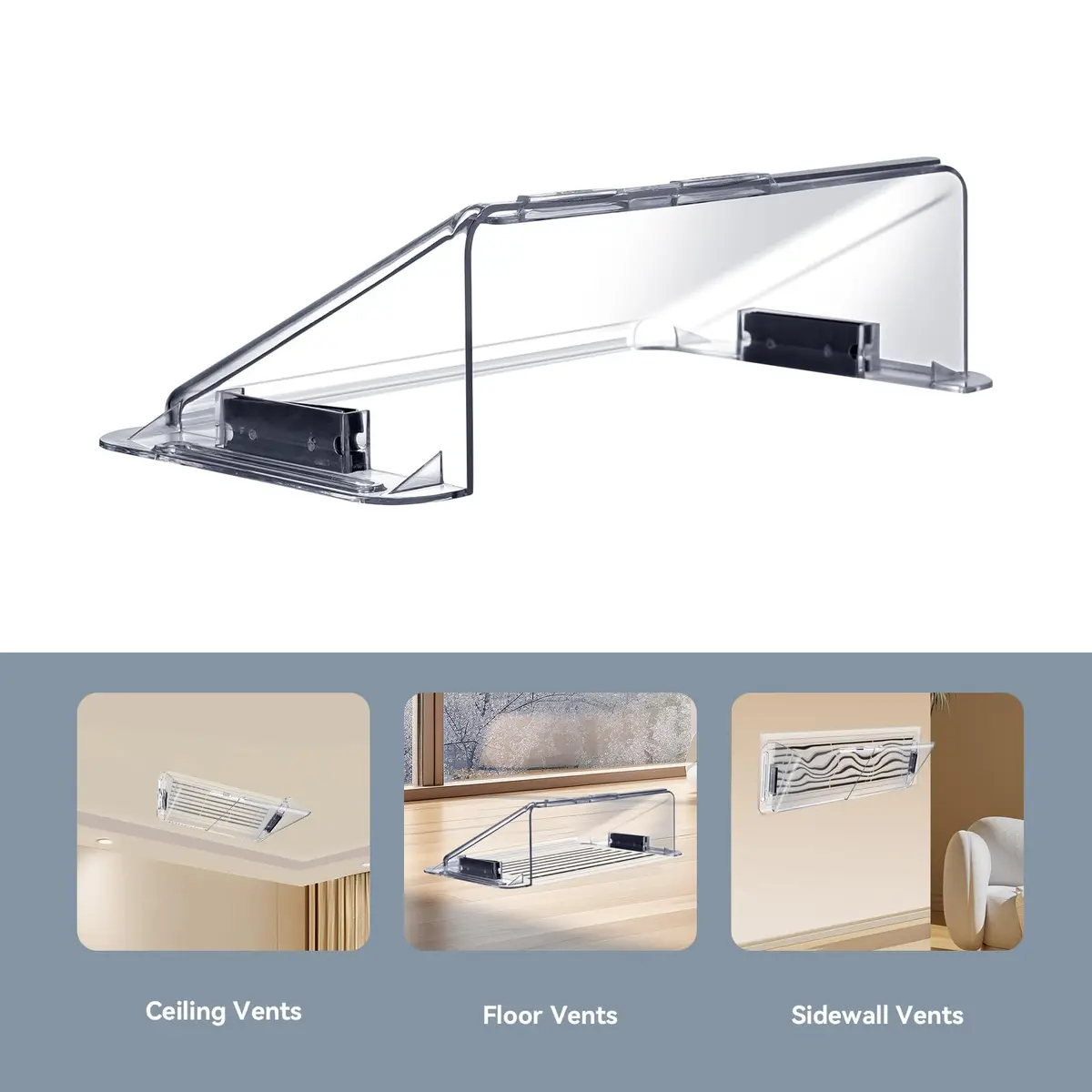 YZXTECNIP Adjustable Air Vent Deflector 9” to 14” | Magnetic Heat & Wind Blocker for HVAC - view 5