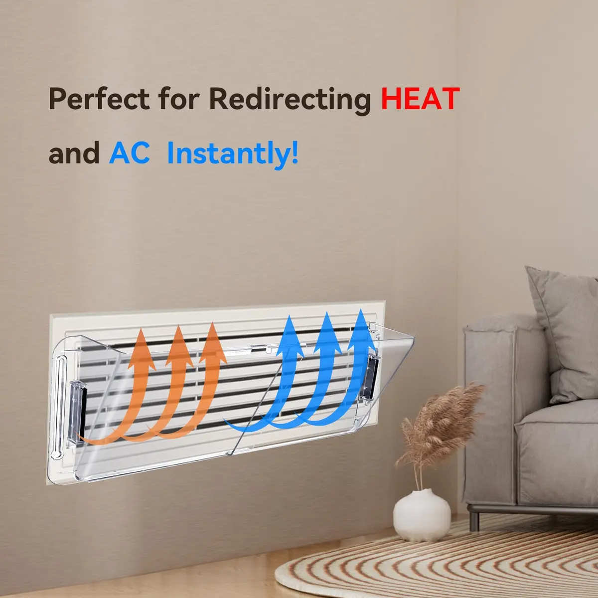 YZXTECNIP Adjustable Air Vent Deflector 9” to 14” | Magnetic Heat & Wind Blocker for HVAC - view 4