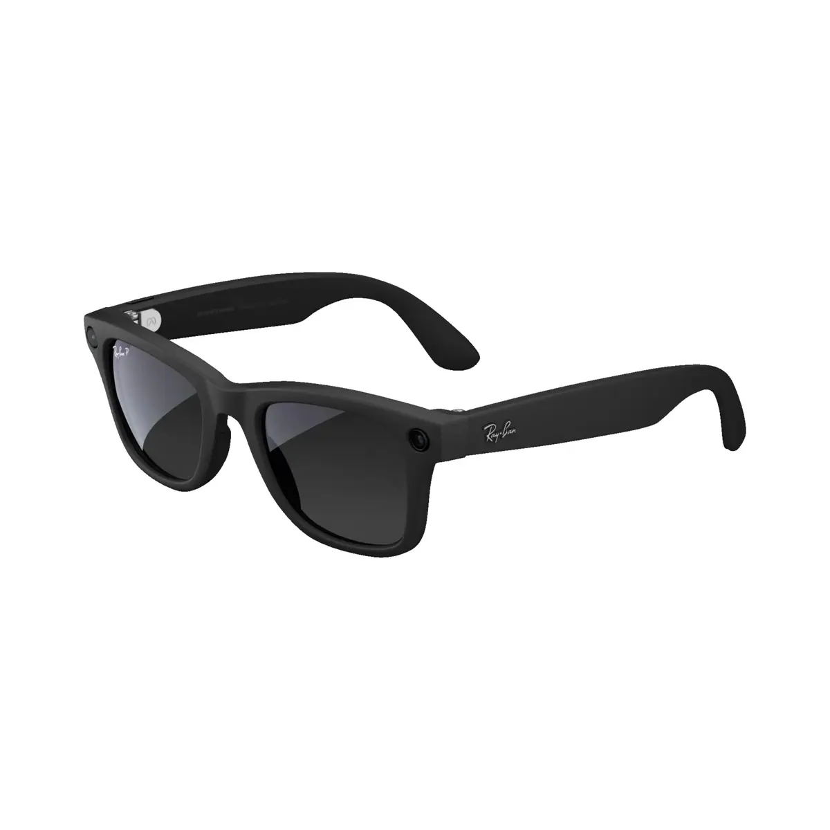 Meta Ray-Ban Wayfarer Large Smart AI Glasses | Matte Black, 53mm Lens Width, 155mm Arm Length | Polarized Gradient Graphite Lenses - main product image