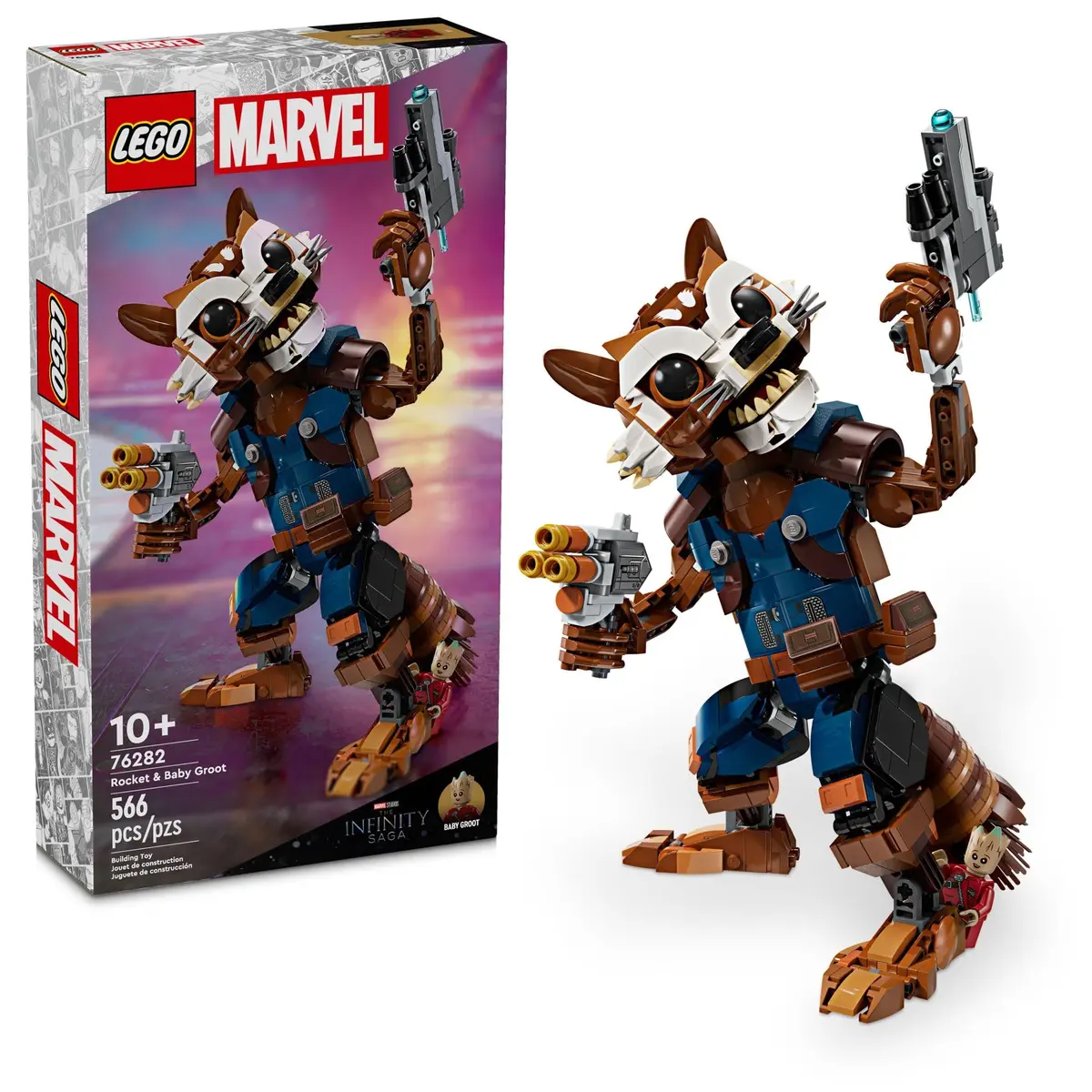 LEGO Marvel Rocket & Baby Groot Minifigure | Buildable Guardians of the Galaxy Toy for Kids 10+ - main product image