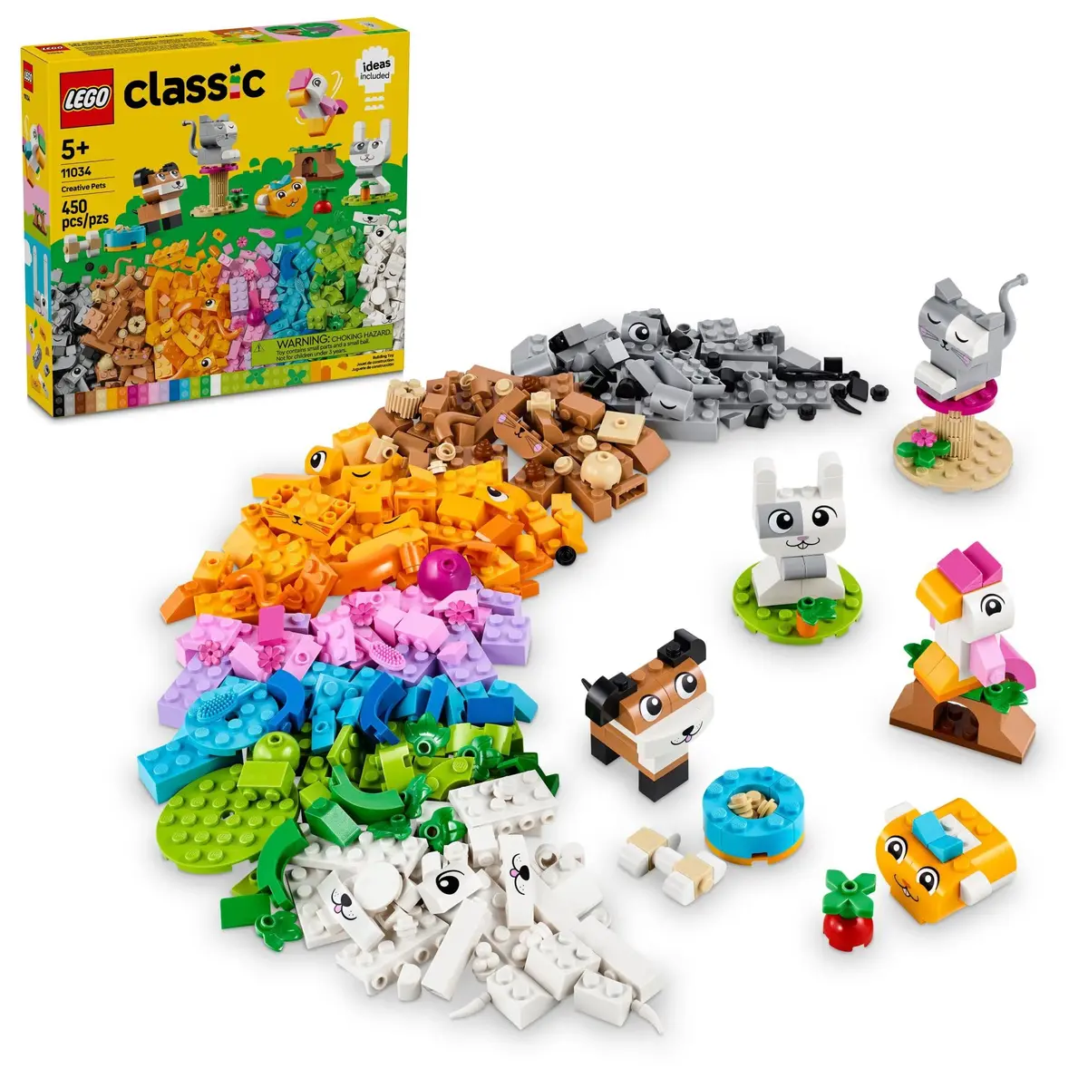 LEGO Classic Creative Pets Building Brick Animals Toy 450 Pieces | ASTM-Tested Educational Toy - main product image