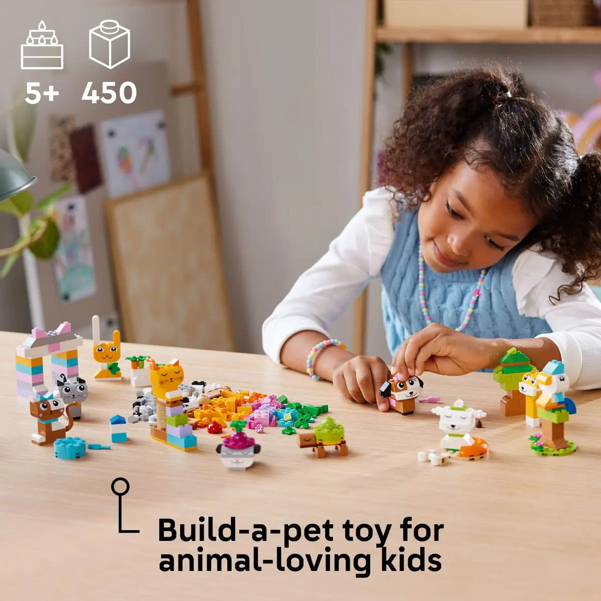 LEGO Classic Creative Pets Building Brick Animals Toy 450 Pieces | ASTM-Tested Educational Toy - view 2