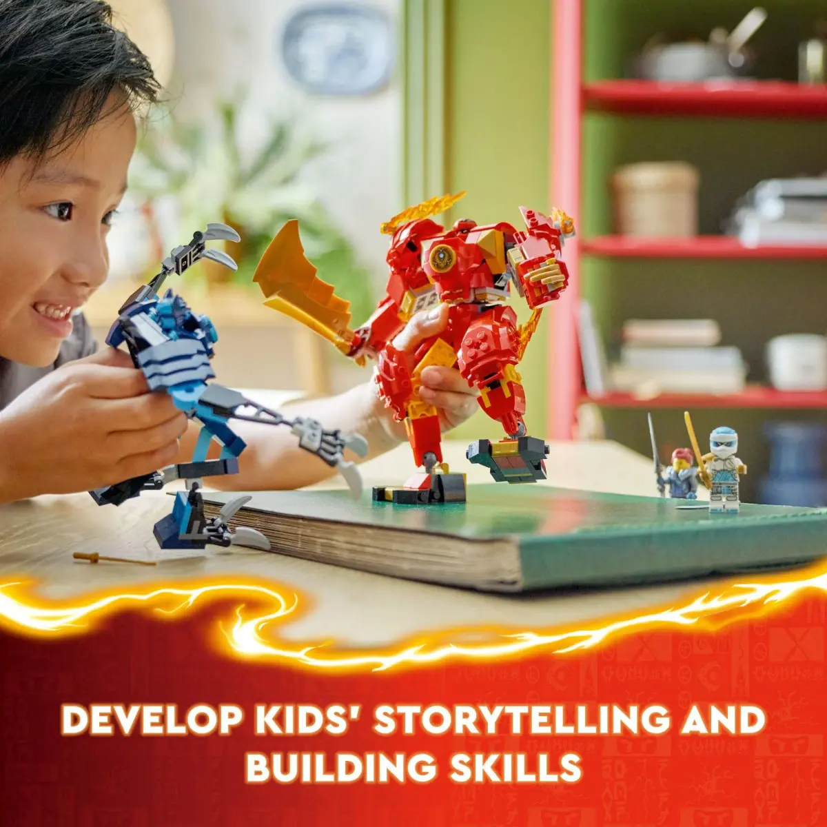 LEGO NINJAGO Kai’s Elemental Fire Mech Action Figure 322 Pieces | ASTM-Tested Educational Toy for Kids Ages 7+ - view 5