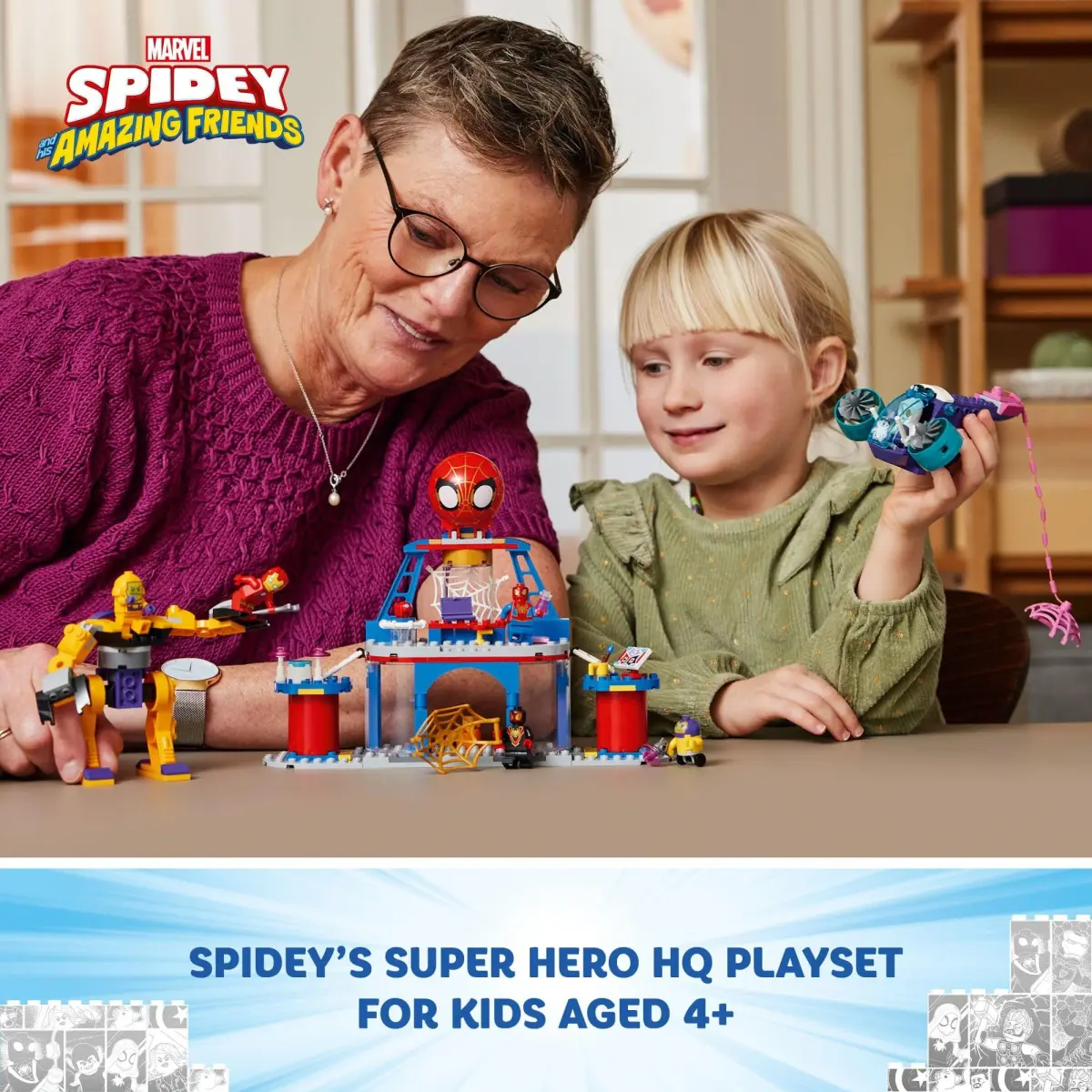 LEGO Marvel Team Spidey Web Spinner Headquarters Building Toy 193 Pieces | ASTM-Tested Educational Toy for Ages 4+ - view 2