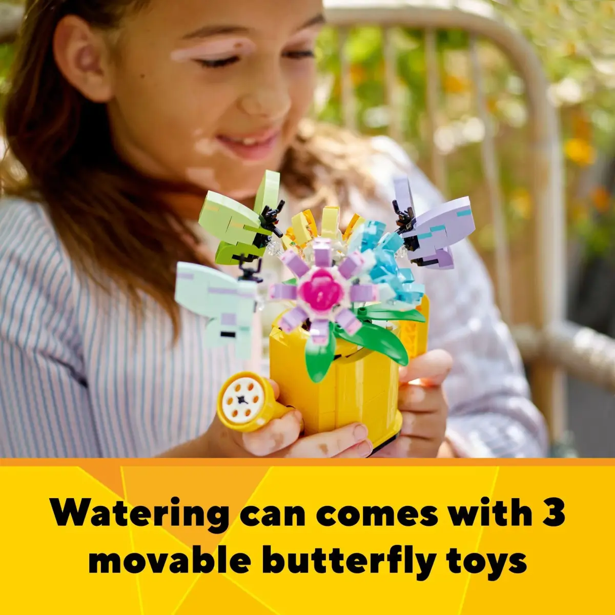 LEGO Creator 3 in 1 Flowers in Watering Can Building Toy 420 Pieces | STEM Learning Toy for Kids Ages 8+ - view 4