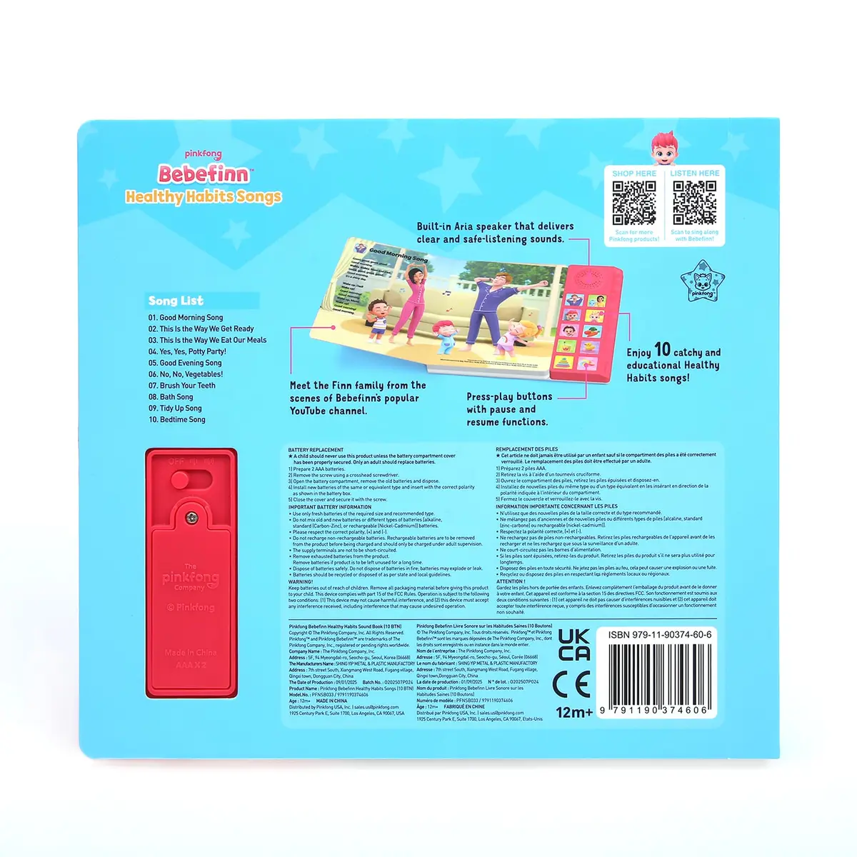 Pinkfong Bebefinn Healthy Habits Songs Musical Sound Book for Toddlers 1–3 | 10 Buttons, 10 Songs - view 9