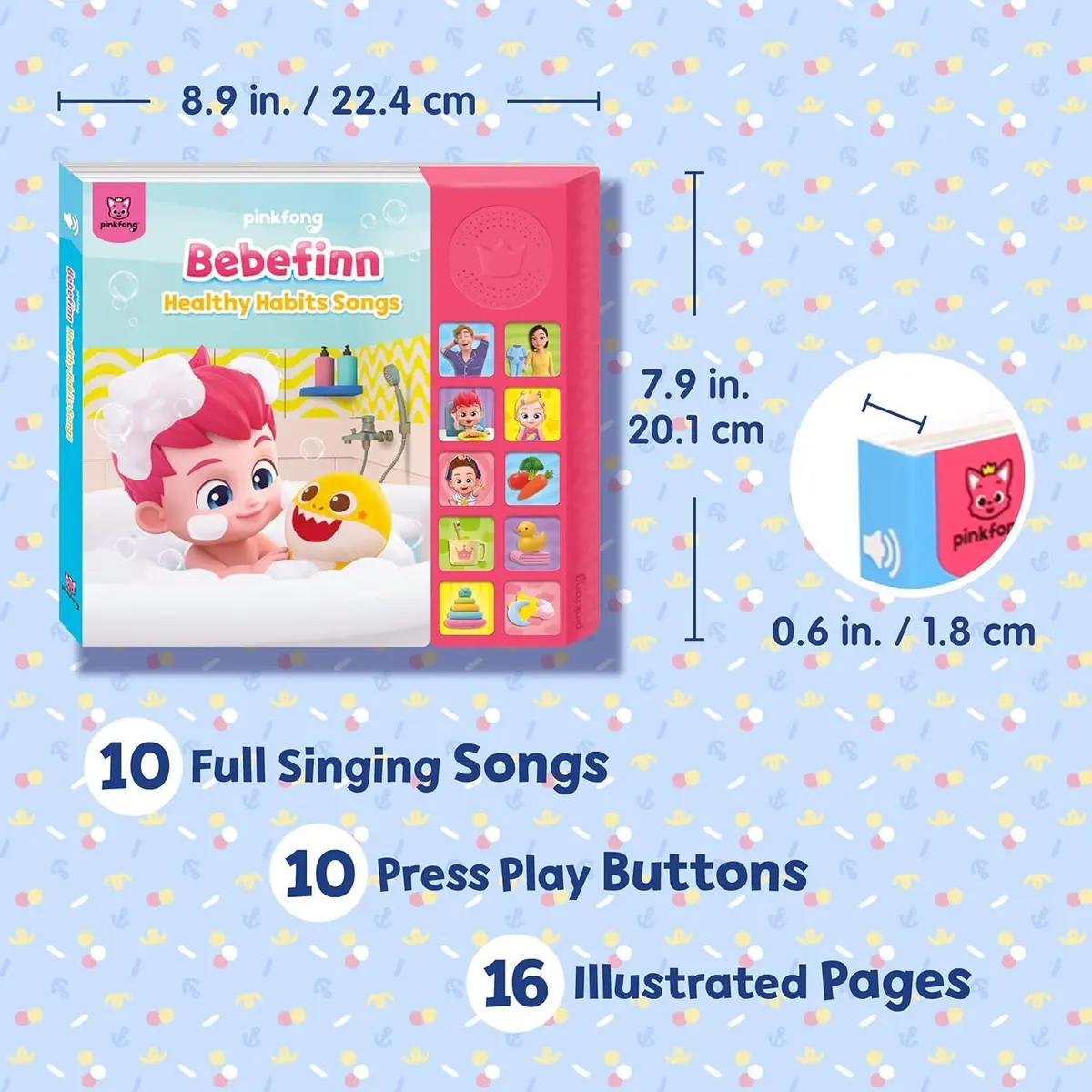 Pinkfong Bebefinn Healthy Habits Songs Musical Sound Book for Toddlers 1–3 | 10 Buttons, 10 Songs - view 2