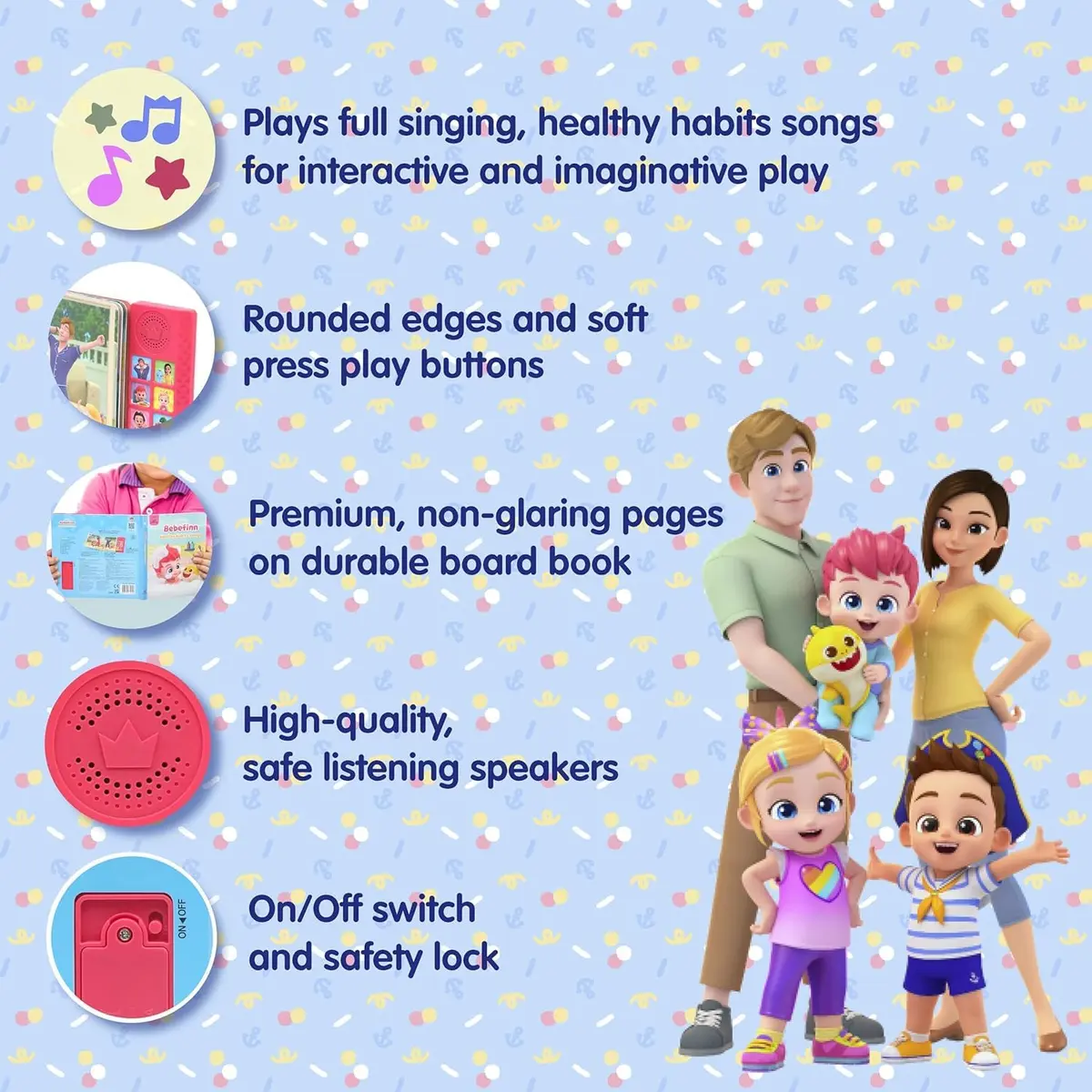 Pinkfong Bebefinn Healthy Habits Songs Musical Sound Book for Toddlers 1–3 | 10 Buttons, 10 Songs - view 3