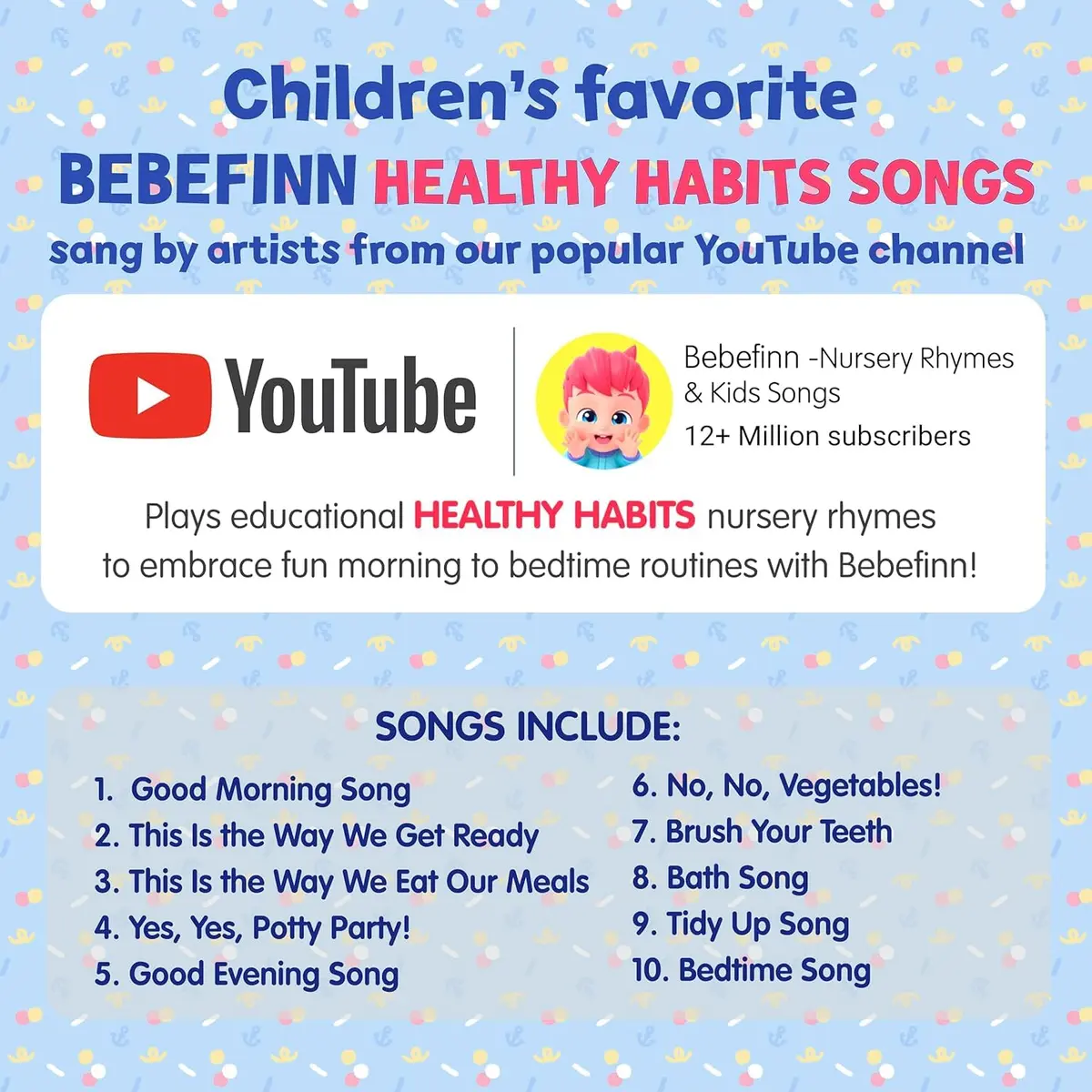 Pinkfong Bebefinn Healthy Habits Songs Musical Sound Book for Toddlers 1–3 | 10 Buttons, 10 Songs - view 4