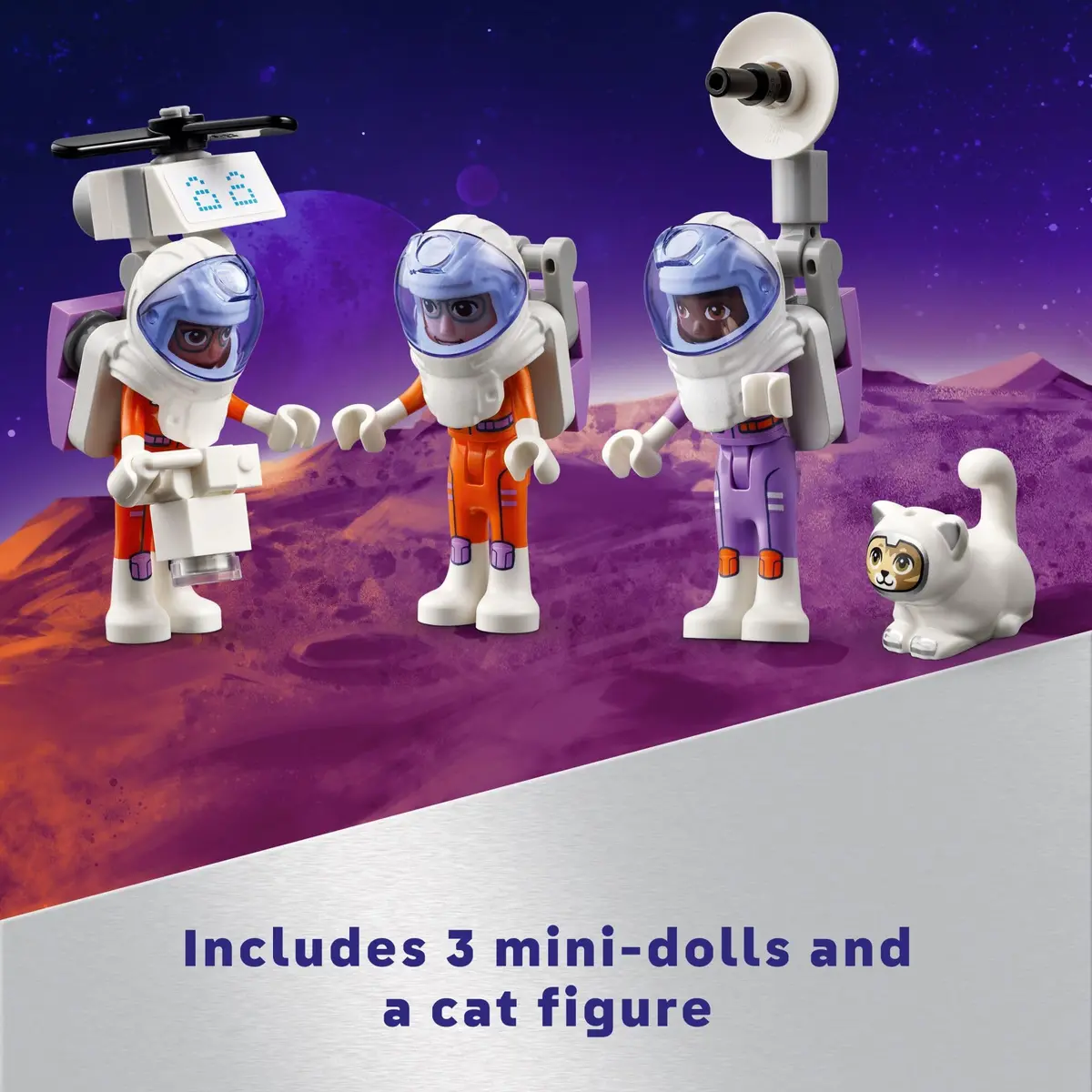 LEGO Friends Mars Space Base and Rocket Set | Science Toy for Pretend Play with 3 Mini-Dolls and Spaceship, Gift for Kids 8+ - view 4