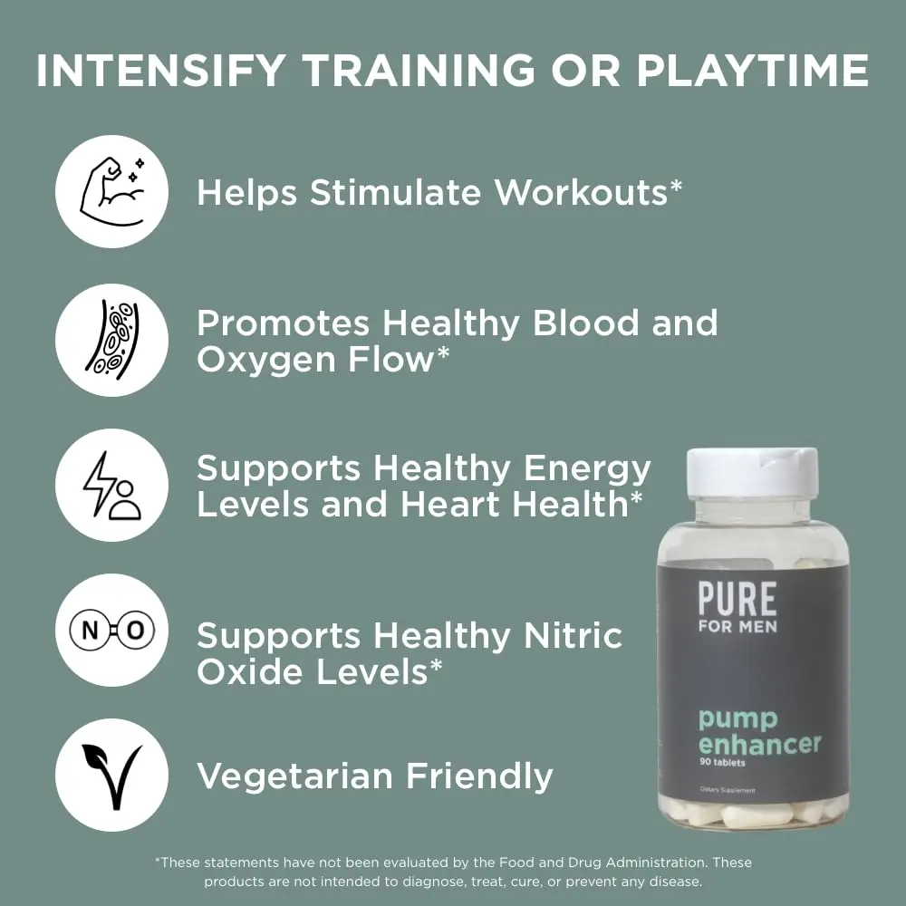 Pure for Men Pump Enhancer Pre Workout 90 Count | Nitric Oxide Booster for Muscle Pump & Energy - view 5