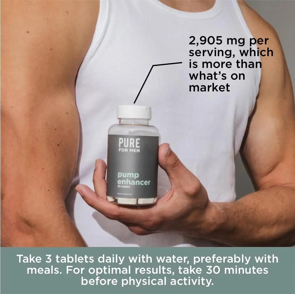 Pure for Men Pump Enhancer Pre Workout 90 Count | Nitric Oxide Booster for Muscle Pump & Energy - view 6