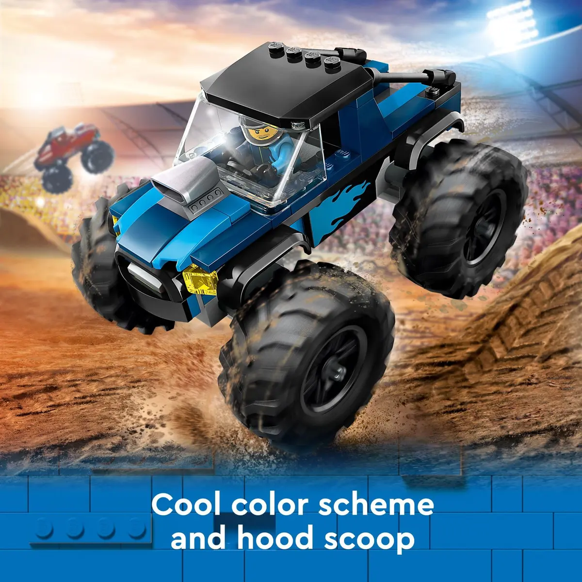 LEGO City Blue Monster Truck Toy Playset with Driver Minifigure | Educational Building Toy for Kids Aged 5+ - view 4