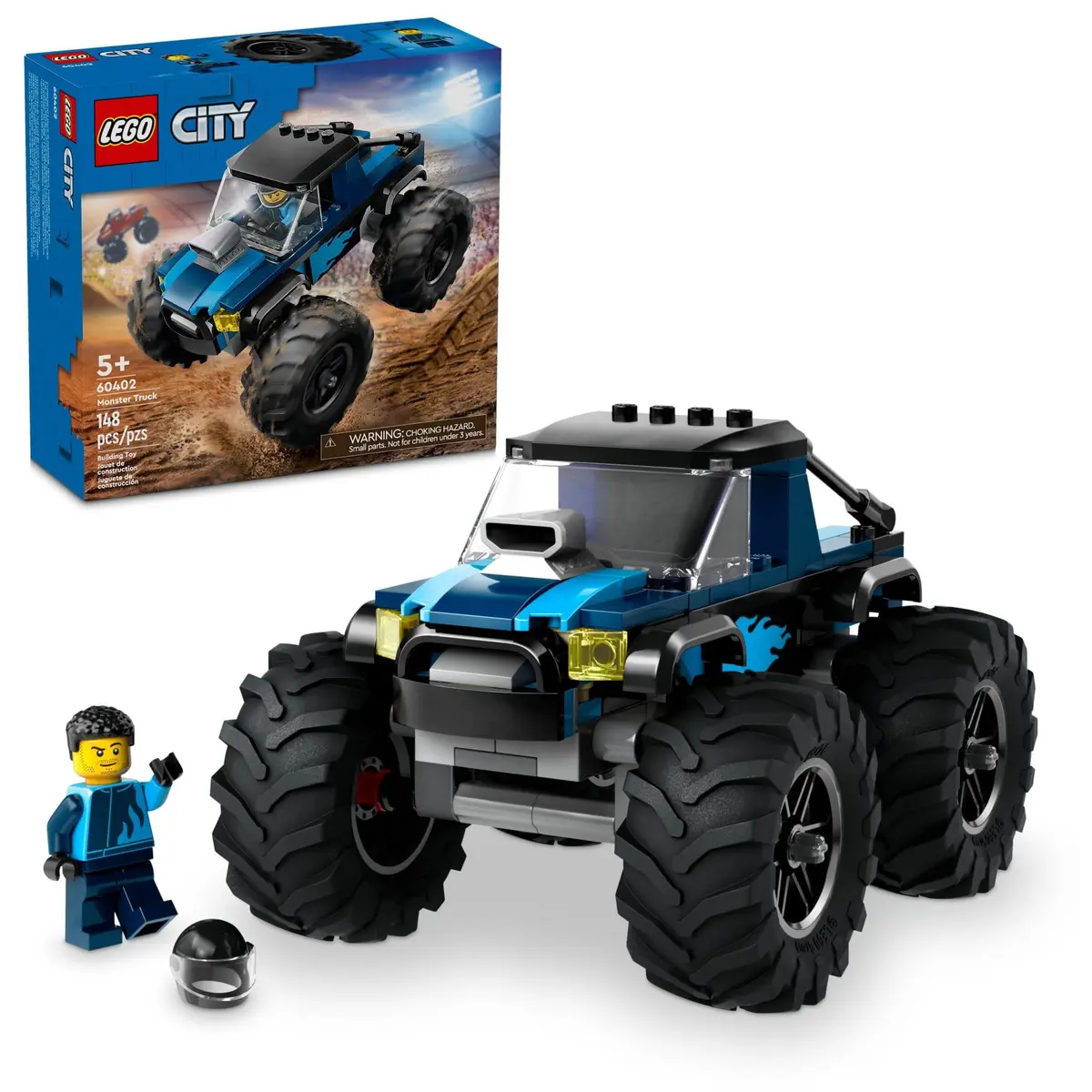 LEGO City Blue Monster Truck Toy Playset with Driver Minifigure | Educational Building Toy for Kids Aged 5+ - main product image