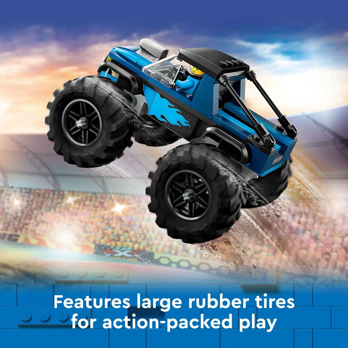 LEGO City Blue Monster Truck Toy Playset with Driver Minifigure | Educational Building Toy for Kids Aged 5+ - view 3