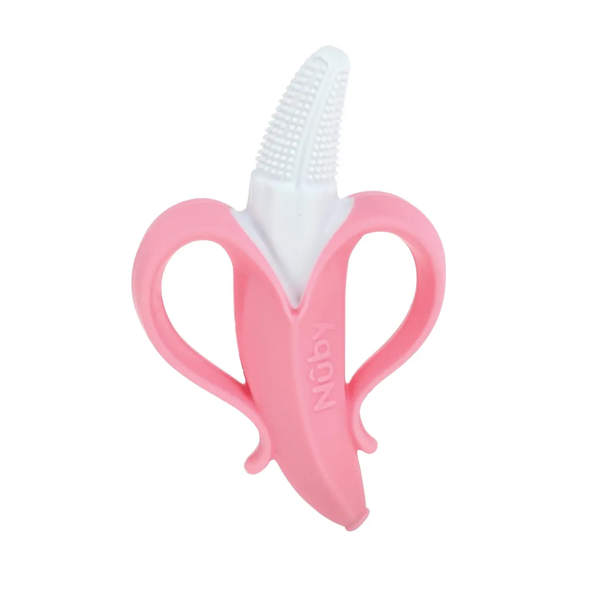Nuby Nananubs Banana Massaging Teether Pink | BPA-Free Silicone for 3+ Months - main product image