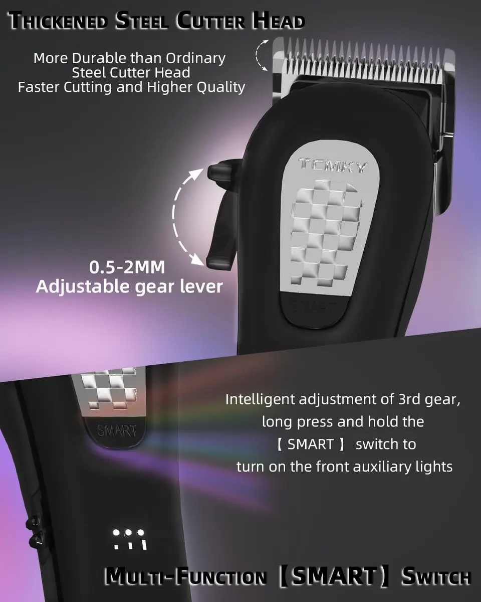 TCMKY Hair Trimmer for Men Cordless & Corded | Powerful Motor, Adjustable Length, Low Noise (70-120 chars) - view 4