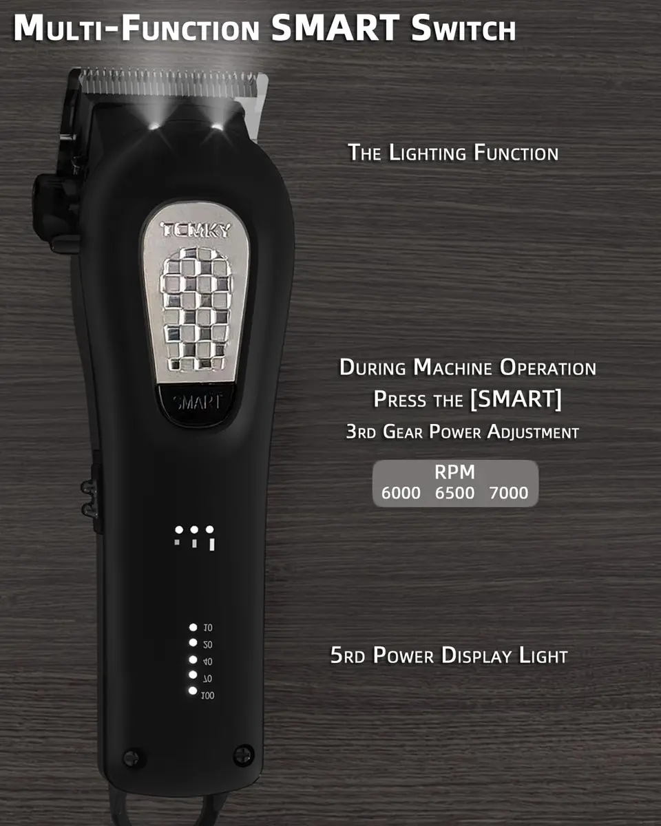 TCMKY Hair Trimmer for Men Cordless & Corded | Powerful Motor, Adjustable Length, Low Noise (70-120 chars) - view 2