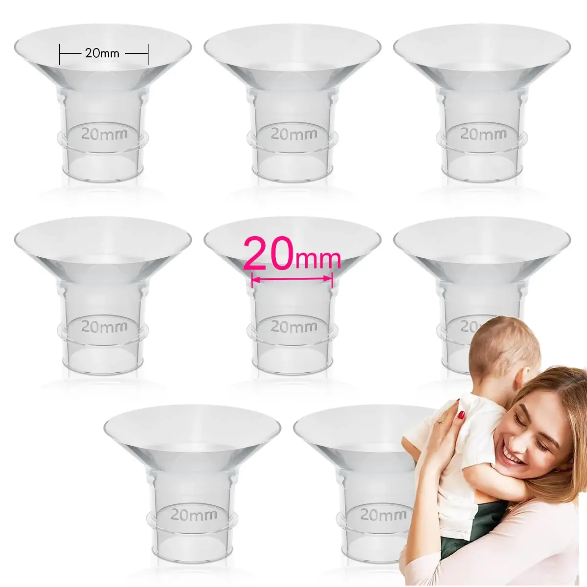 LOZAEVE 20mm Flange Insert for Wearable Breast Pumps, Spectra, Medela, Momcozy S9 Pro, 1-Pack - main product image