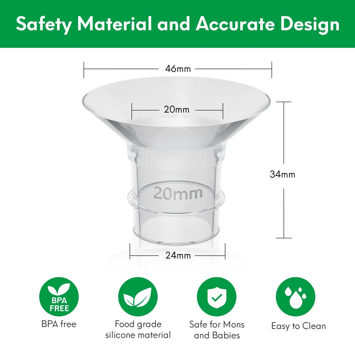 LOZAEVE 20mm Flange Inserts (1 Pack) | Compatible with 24-25mm Breast Pump Shields & Flanges - view 6