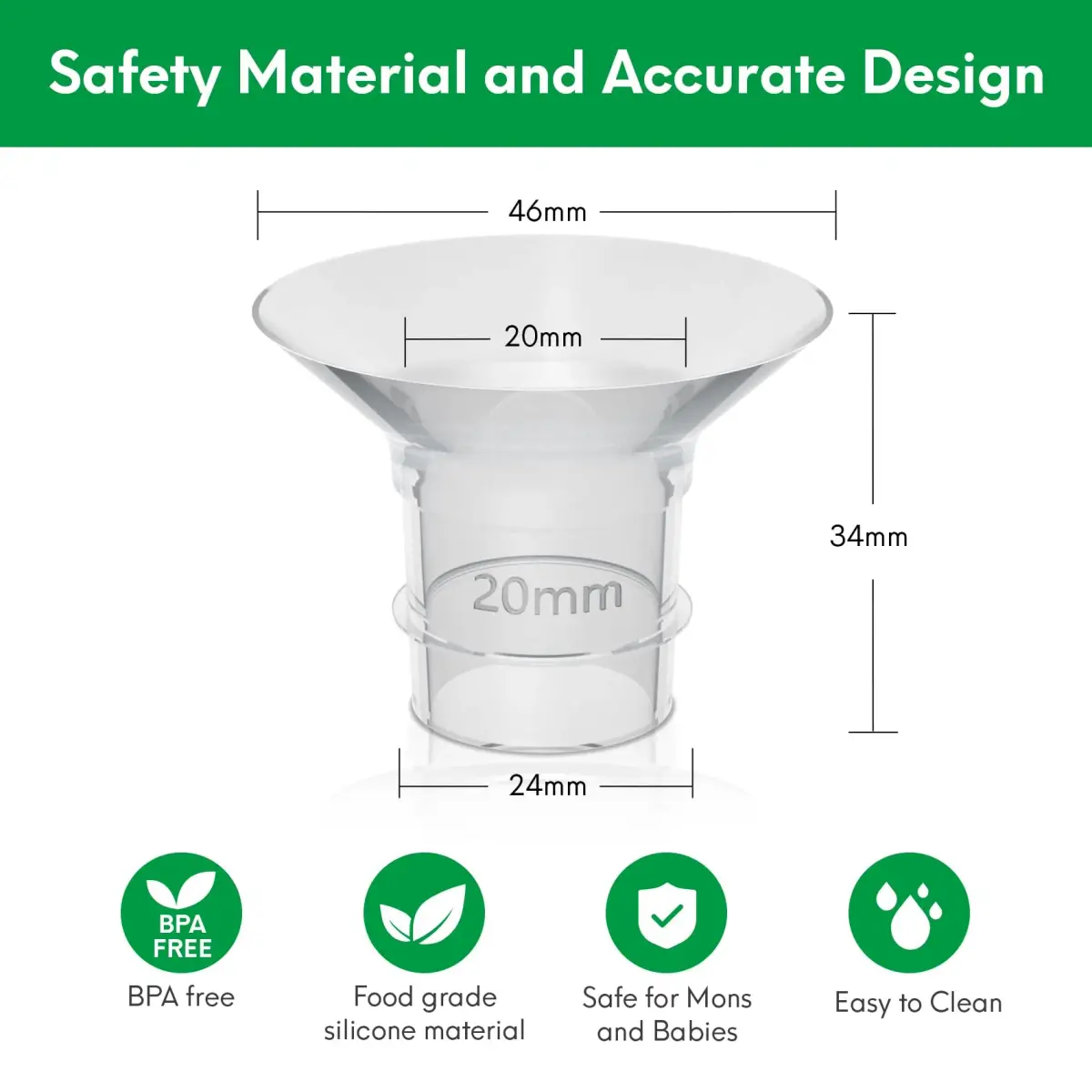 LOZAEVE 20mm Flange Insert for Wearable Breast Pumps, Spectra, Medela, Momcozy S9 Pro, 1-Pack - view 6