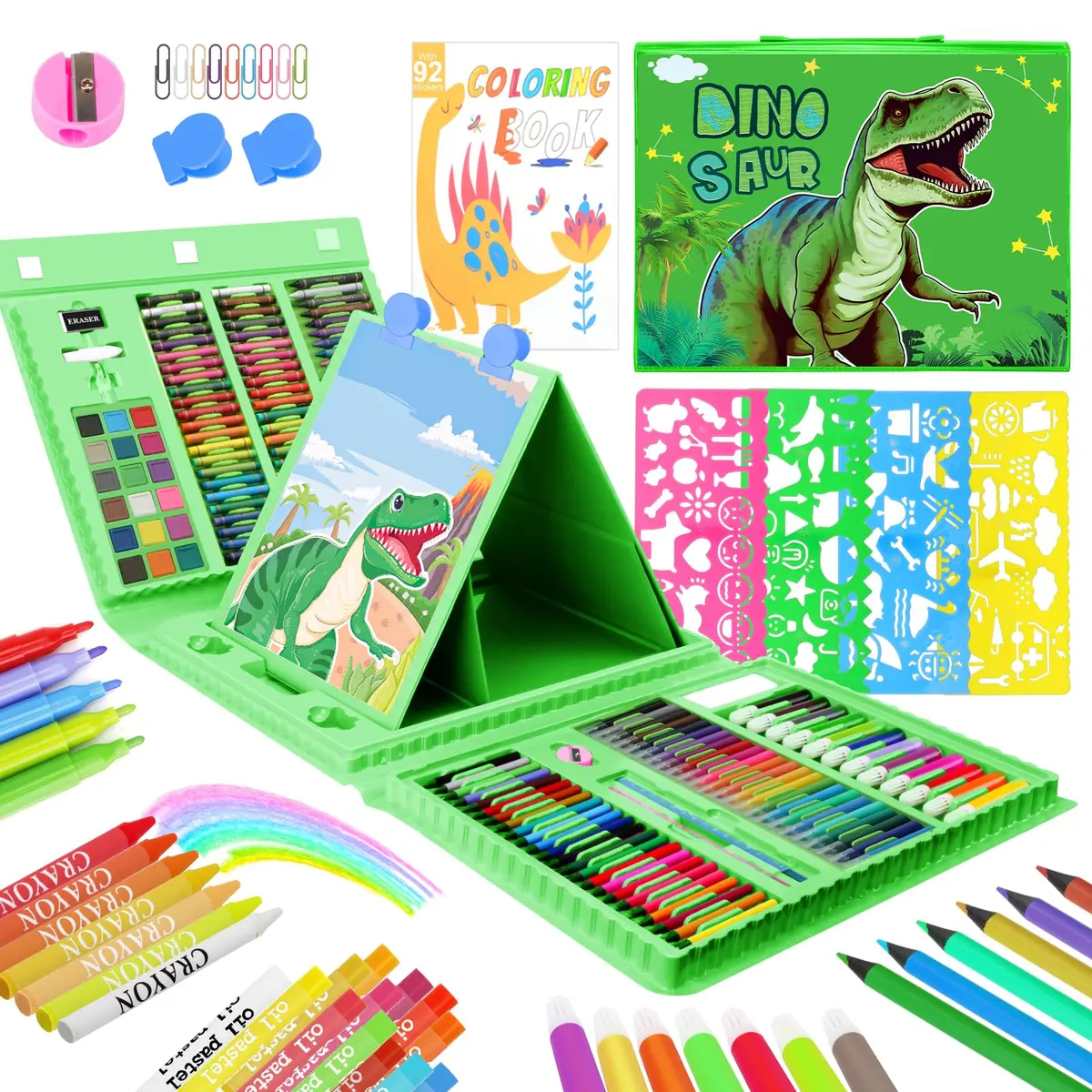 homicozy Dinosaur Art Case Drawing Set 243 PCS | Art Supplies for Kids Ages 4-12 - main product image