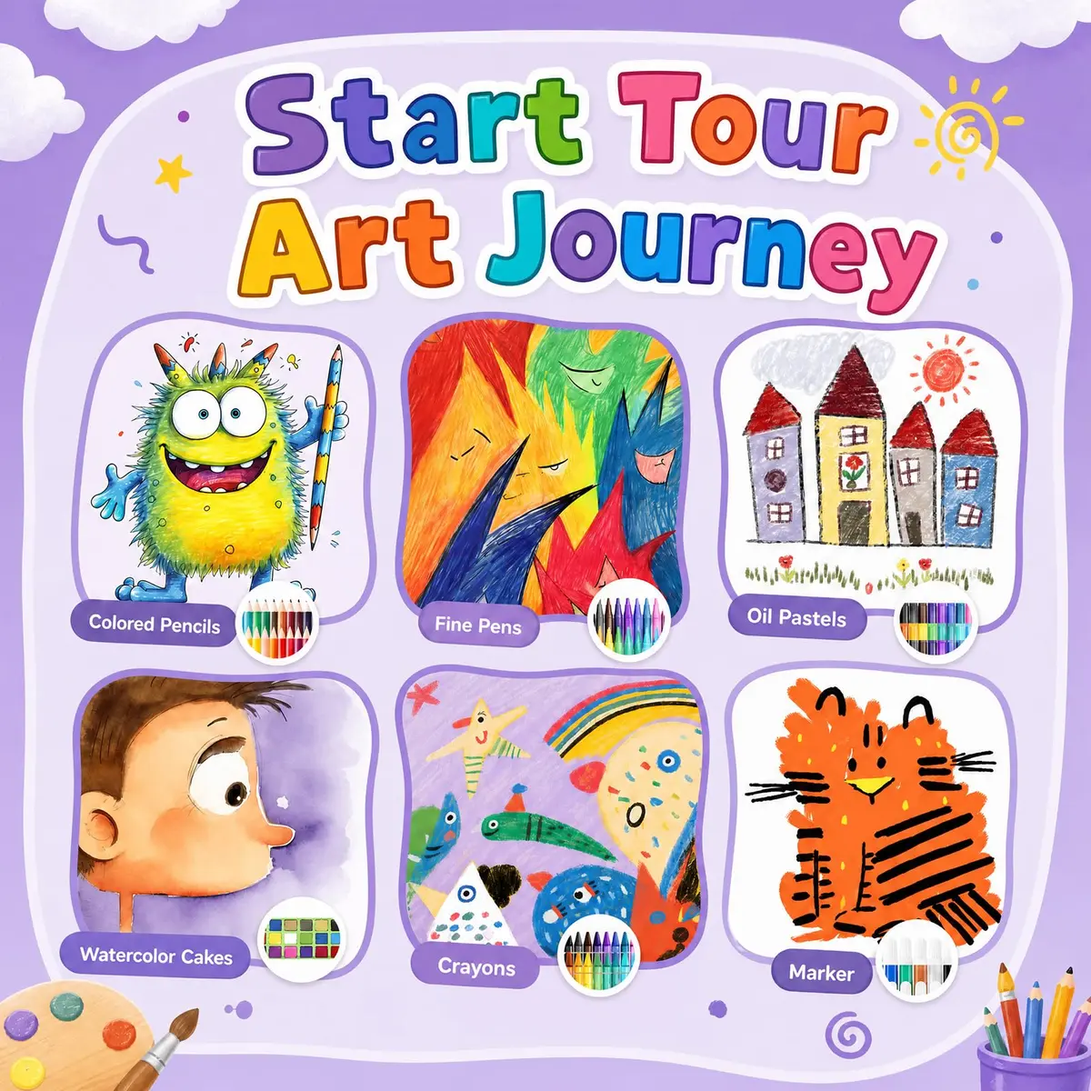 homicozy Art Supplies for Kids Ages 4-12 | Mermaid Drawing Sets with Double Sided Easel (243 pcs, Portable) - view 6