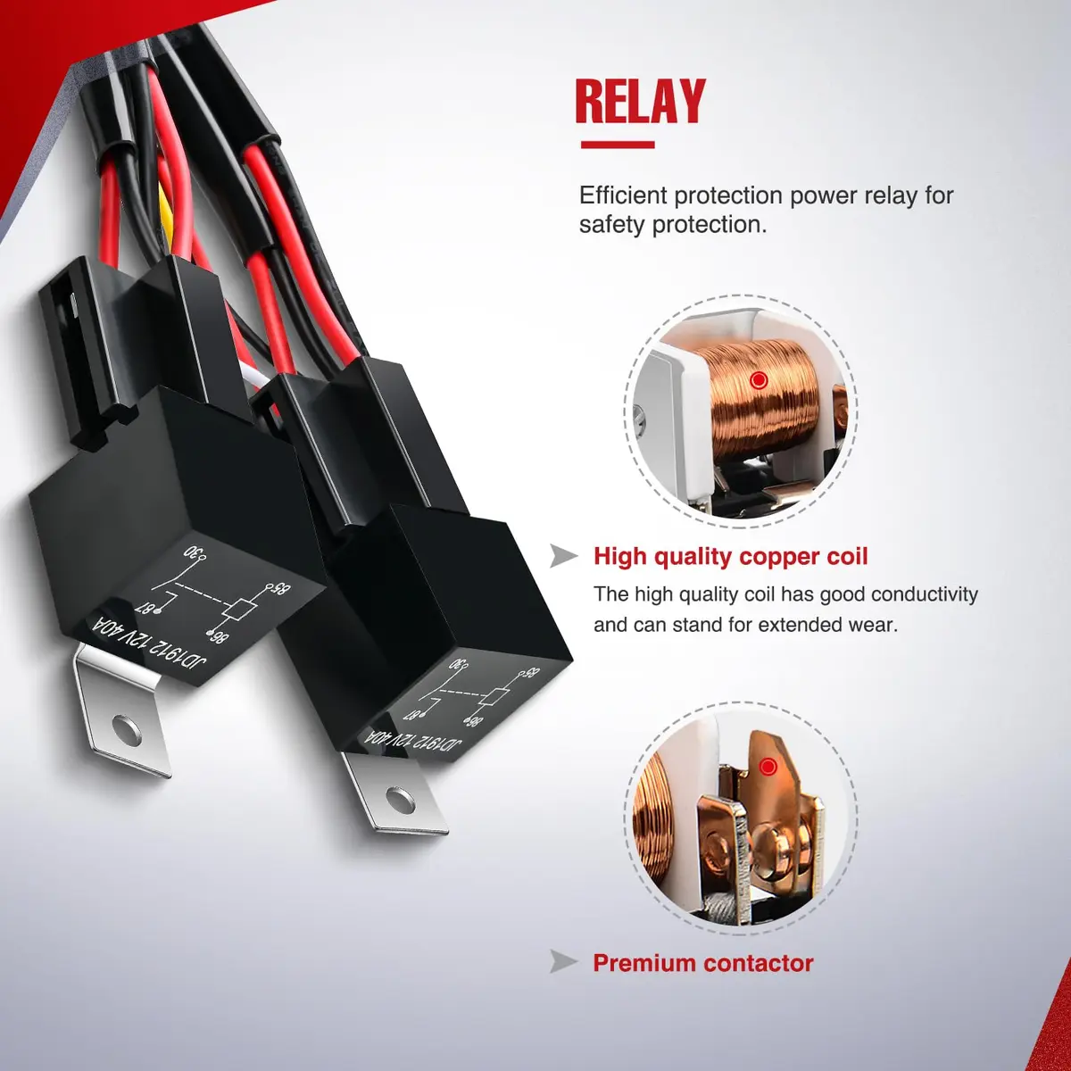 Nilight 2-Gang Rocker Switch Panel Wiring Harness Kit 16AWG 360W | Controls 4 Lights for 12V Vehicles - view 4