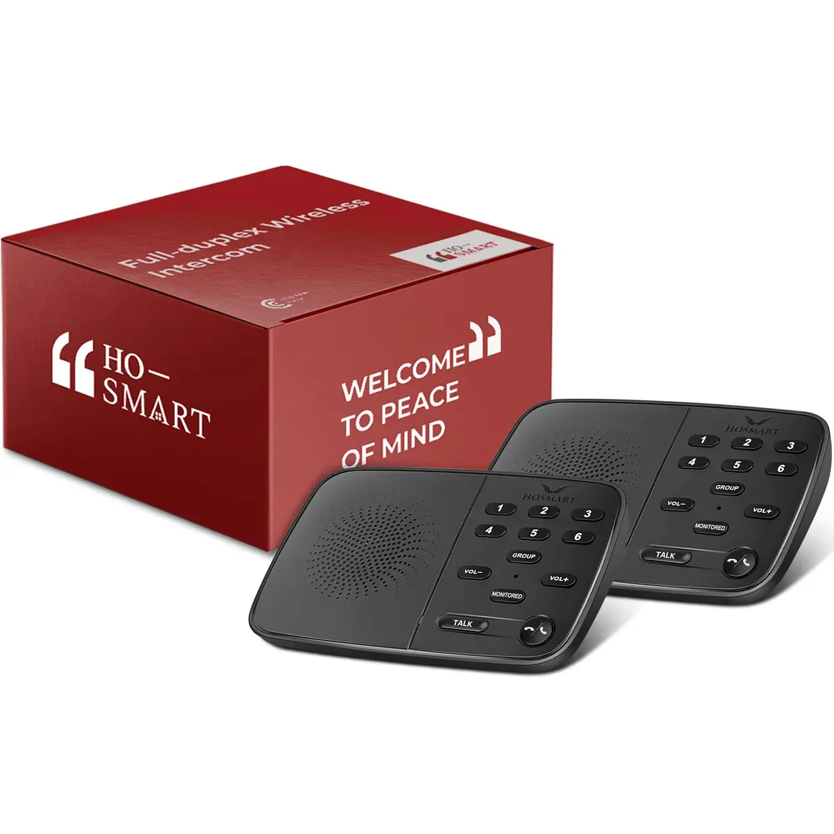 HOSMART UltraSpeak Wireless Intercom System 2 Stations | Long Range 1200 ft, Full Duplex, Easy Setup - main product image