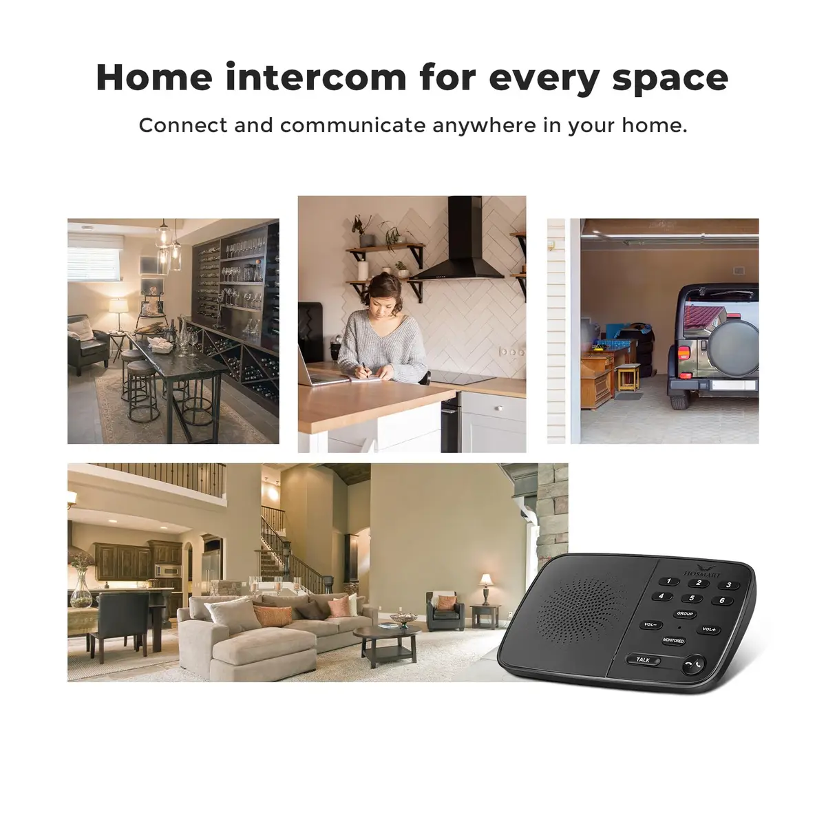 HOSMART UltraSpeak Wireless Intercom System 2 Stations | Long Range 1200 ft, Full Duplex, Easy Setup - view 5
