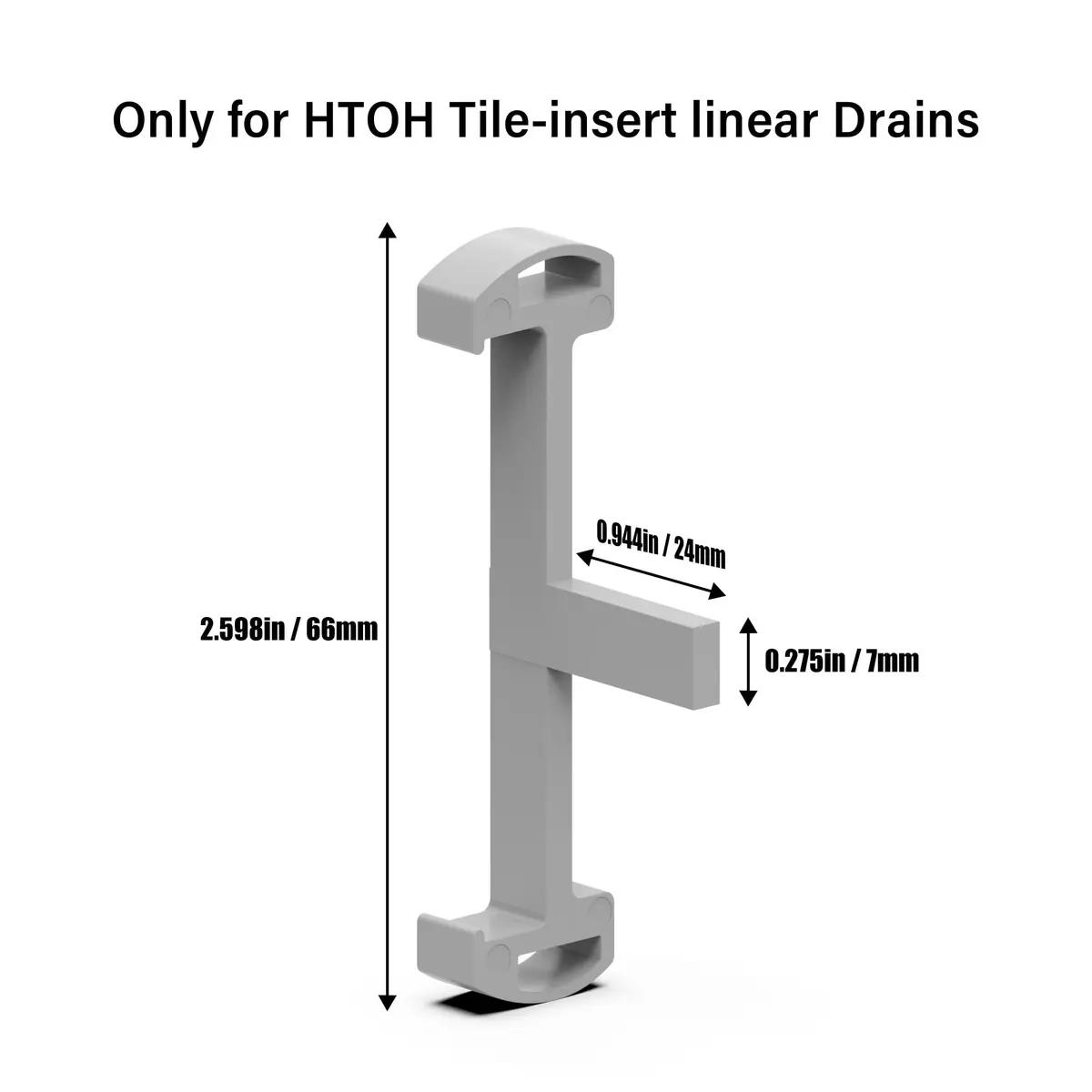 HTOH Grey Plastic Clips for 2-Inch Linear Shower Drain, 6 PCS | Tile Tray Supporter - view 2