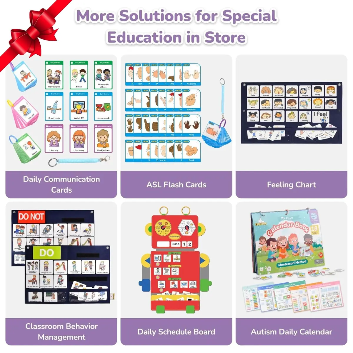 CHEFAN Autism Card, Visual Cards for Kids, Calm Down Cards | Social Emotional Learning Tool - view 6